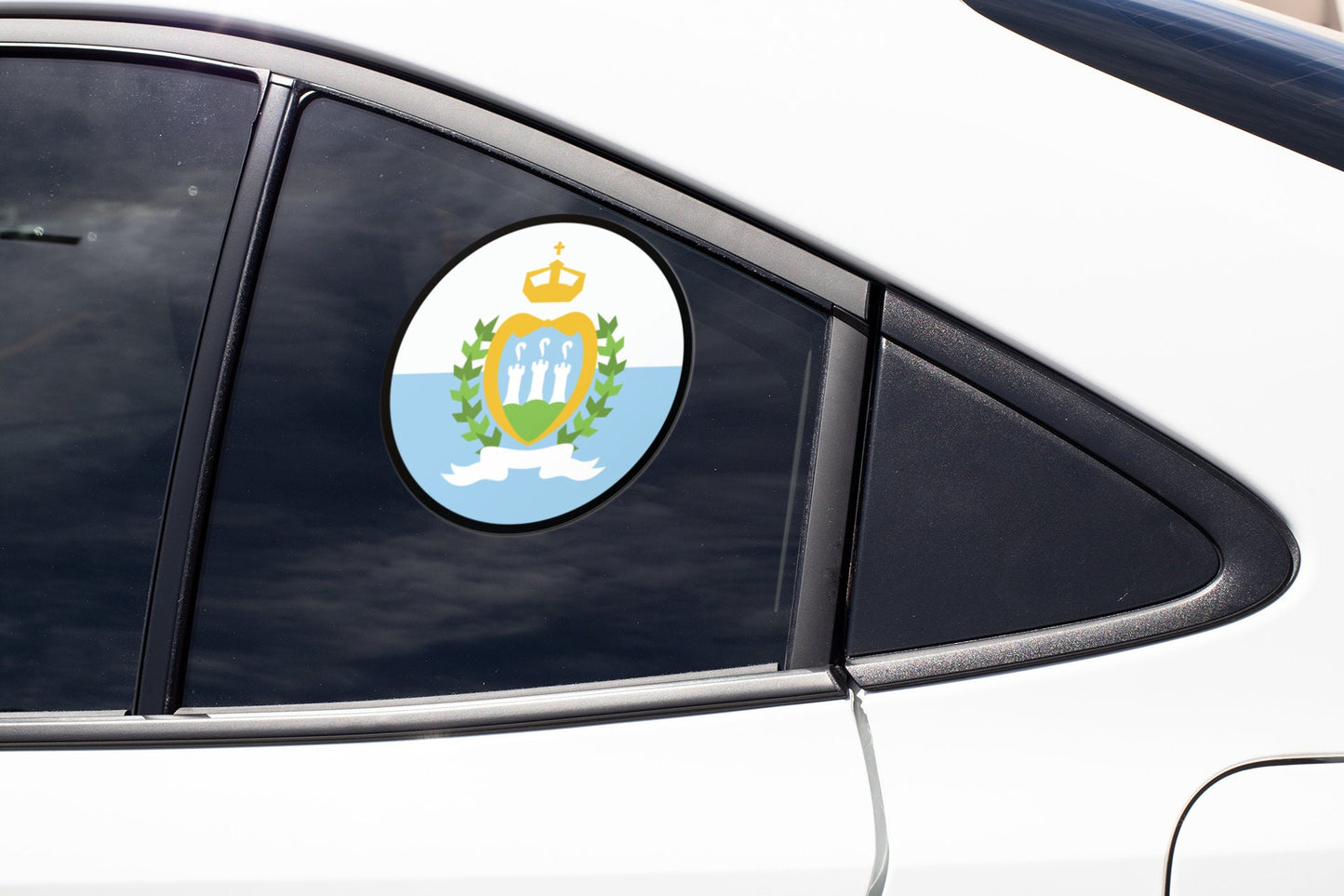 San Marino Flag Circle Sticker Decal