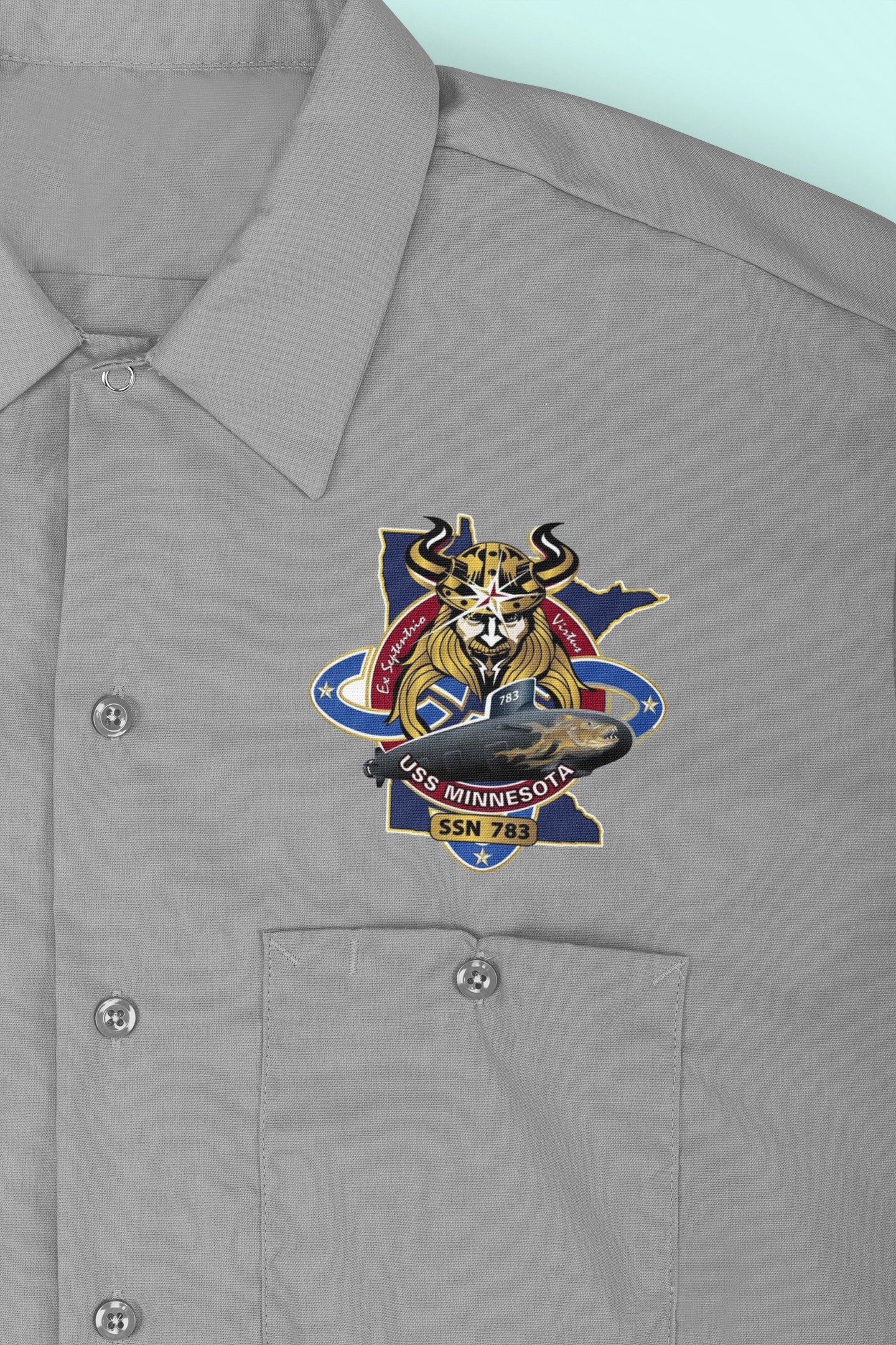 USS Minnesota SSN-783 Badge Iron On Heat Transfer Vinyl HTV Virginia Class Attack submarine