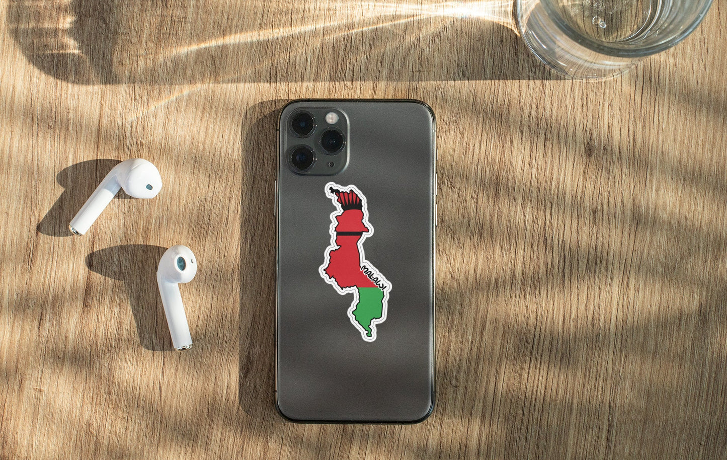 Malawi Map Flag Sticker Decal