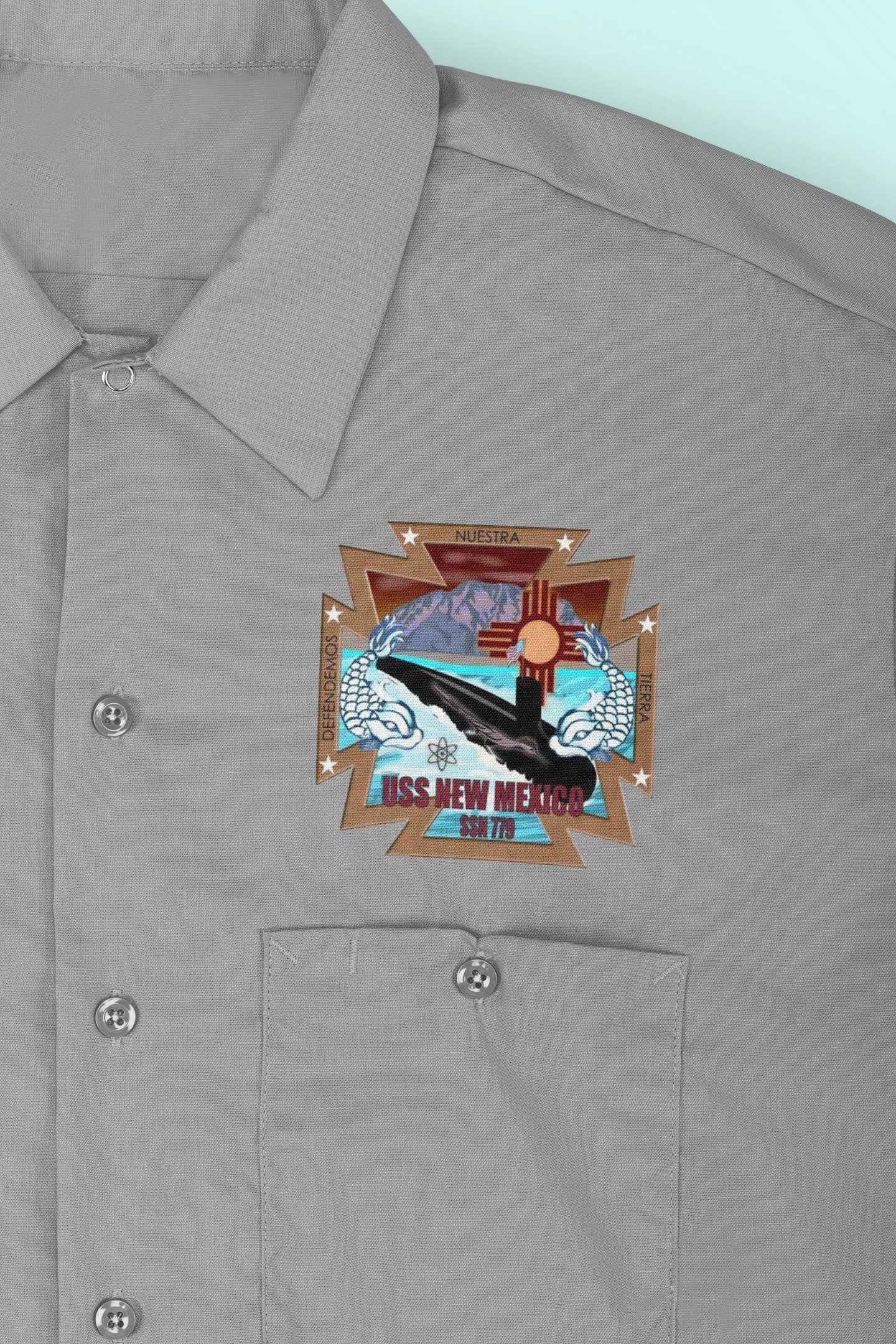 USS New Mexico SSN-779 Badge Iron On Heat Transfer Vinyl HTV Virginia Class Attack submarine