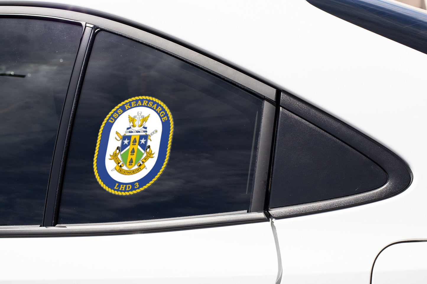 USS Kearsarge LHD-3 Badge Sticker Decal Wasp Class Amphibious assault ship Car Sticker Bumper Sticker for Car Emblem