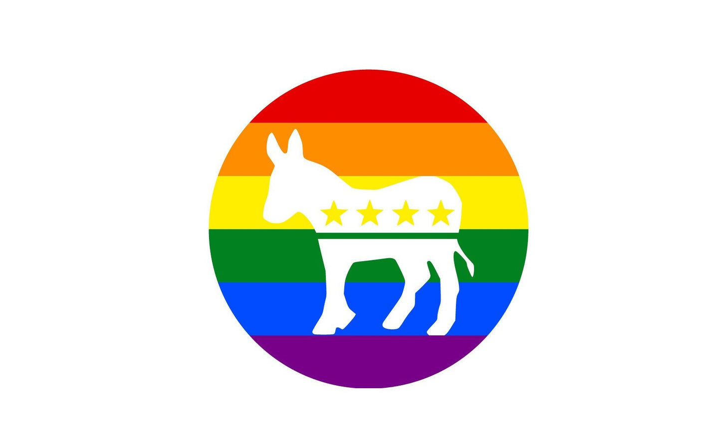 LGBTQ Democratic Donkey Rainbow Joe Biden Kamala Harris Sticker Decal Democratic Party Democrat 2024 Presidential Election