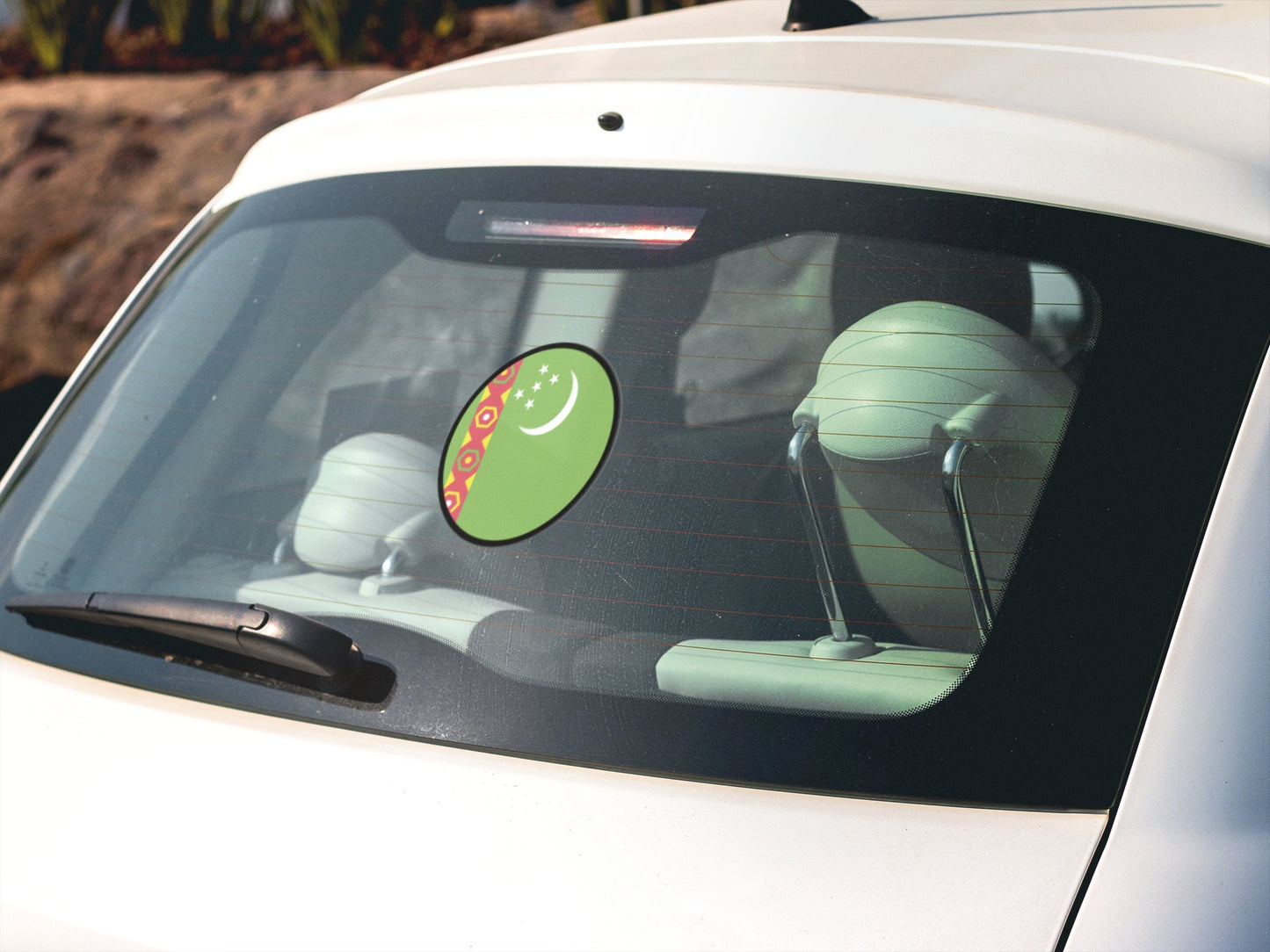 Turkmenistan Flag Circle Sticker Decal