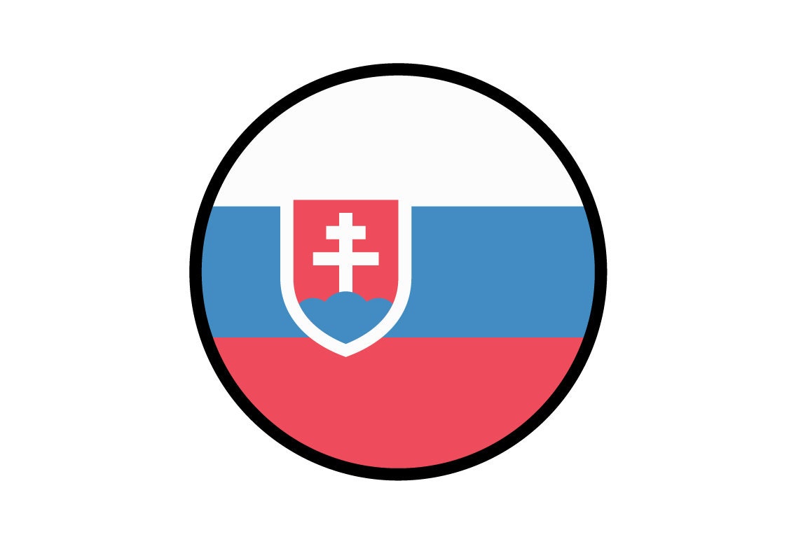 Slovakia Flag Circle Sticker Decal