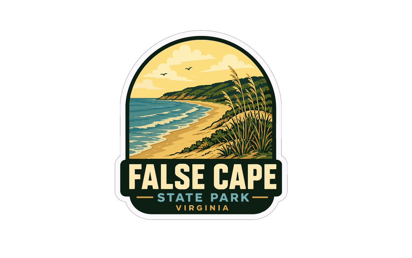 a sticker or logo for False Cape State Park in Virginia.