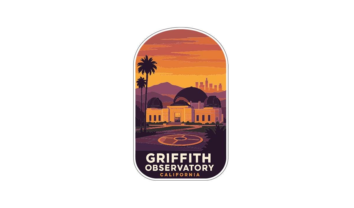Griffith Observatory California Iron On Heat Transfer Vinyl HTV Die-Cut Symbolic