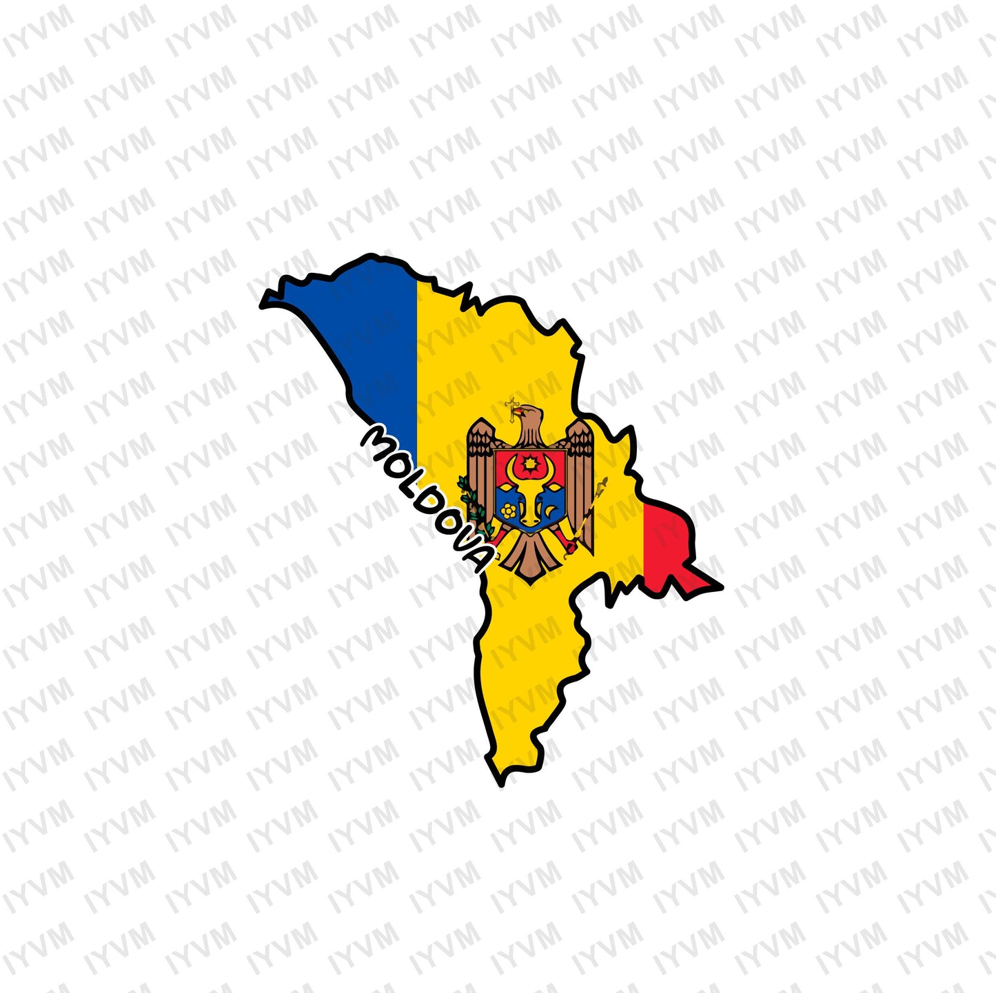 Moldova Map Iron On Heat Transfer Vinyl HTV / Republic of Moldova / Republica Moldova / Chișinău / Moldovan