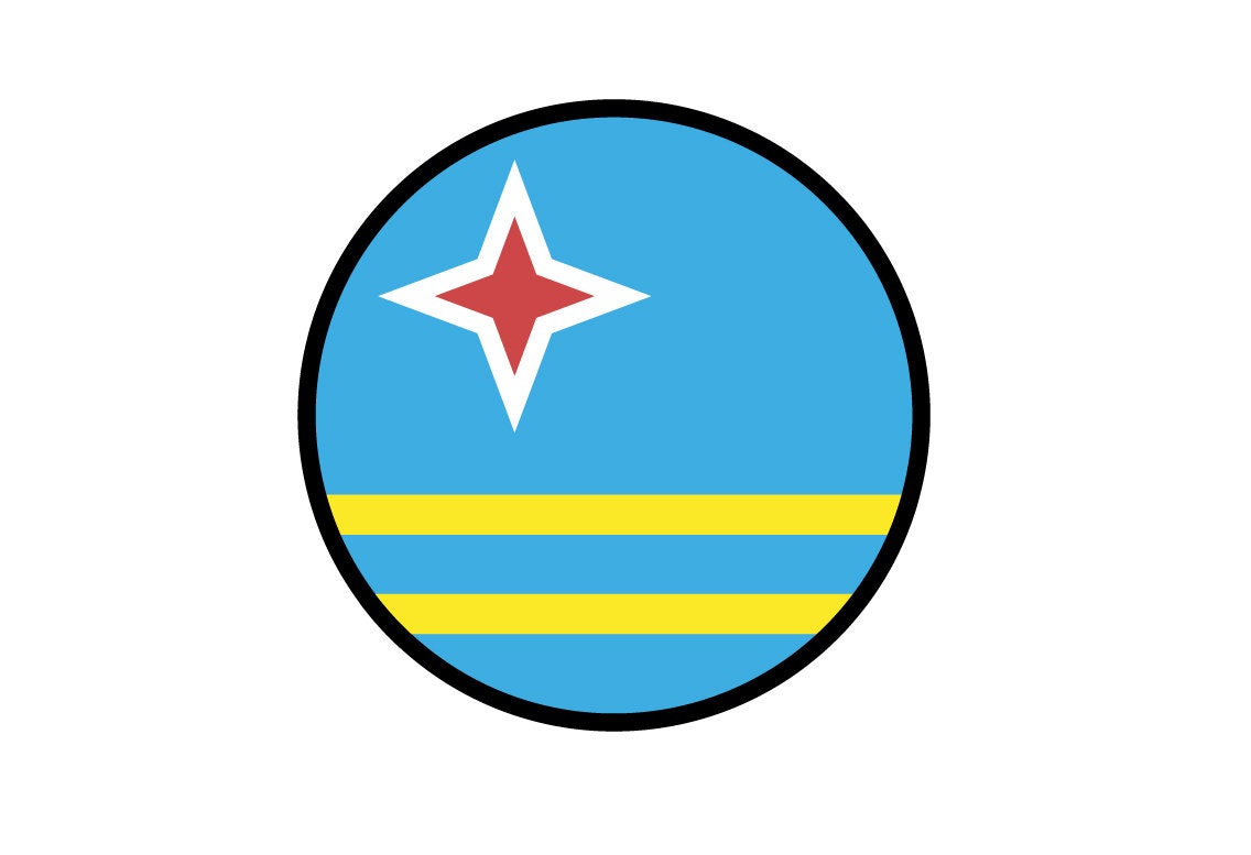 Aruba Flag Circle Sticker Decal