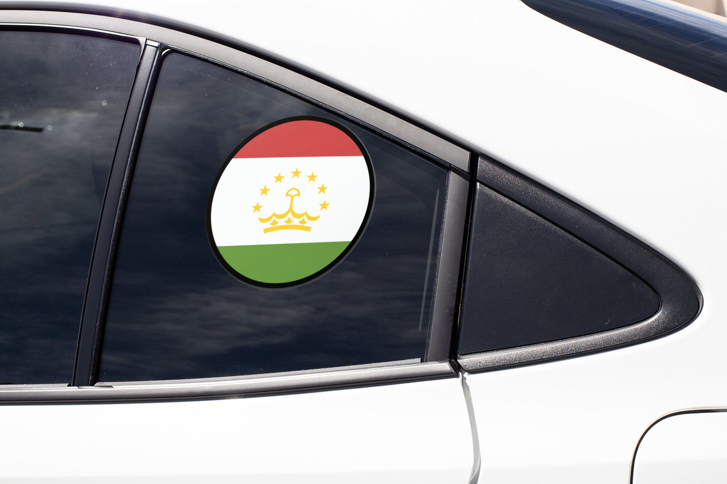 Tajikistan Flag Circle Sticker Decal