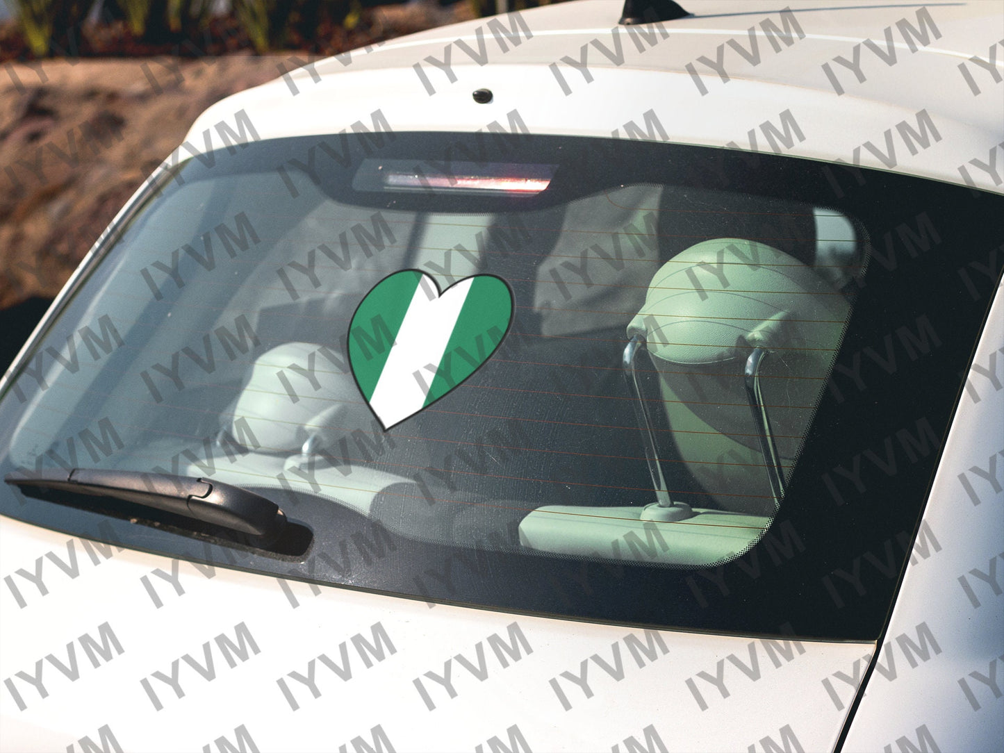 Nigeria Flag Heart Sticker Decal / Federal Republic of Nigeria / Unity and Faith, Peace and Progress / Abuja / Jamhuriyar Tarayyar Najeriya