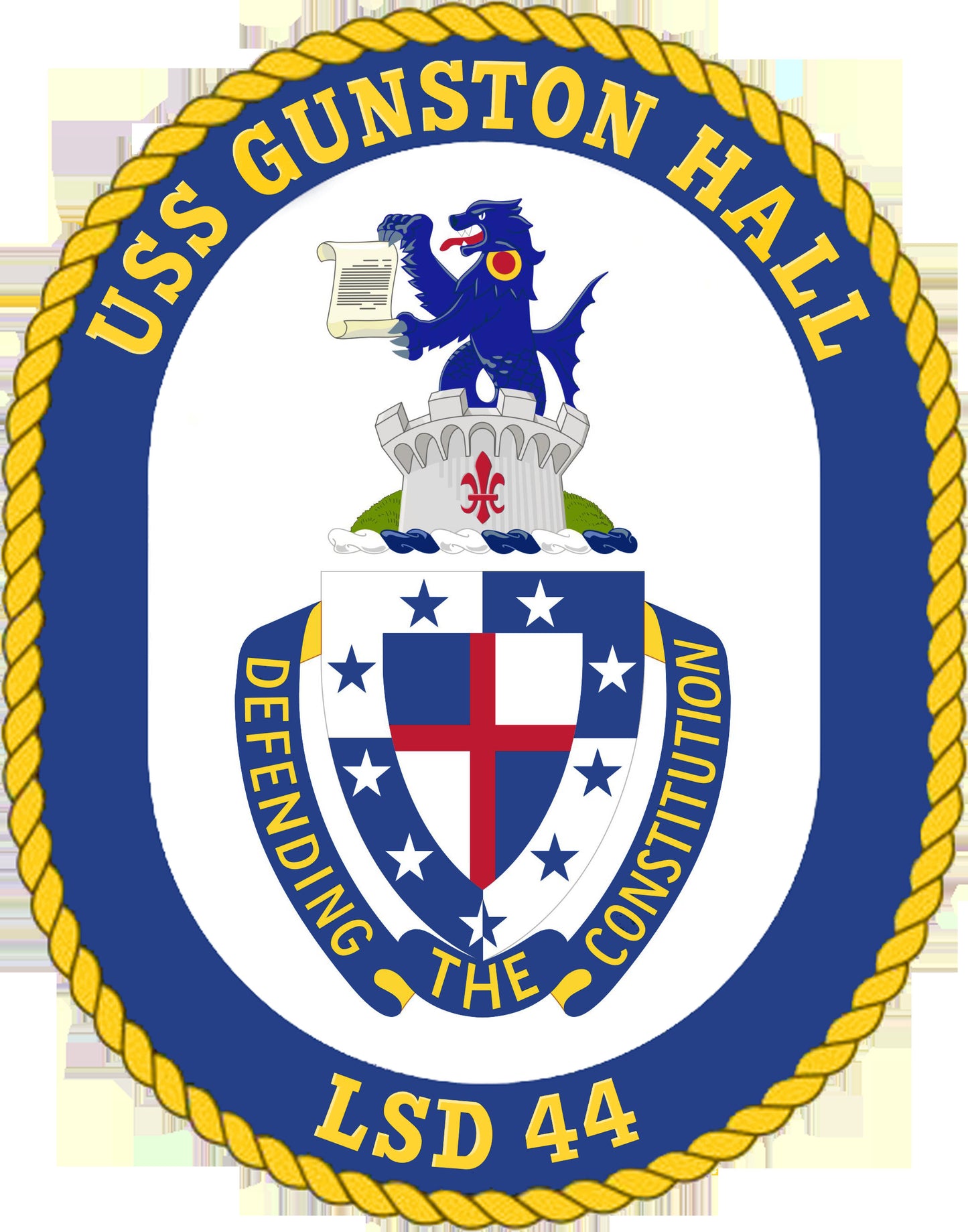 USS Gunston Hall LSD-44 Badge Iron On Heat Transfer Vinyl HTV Whidbey Island Class Dock landing ship