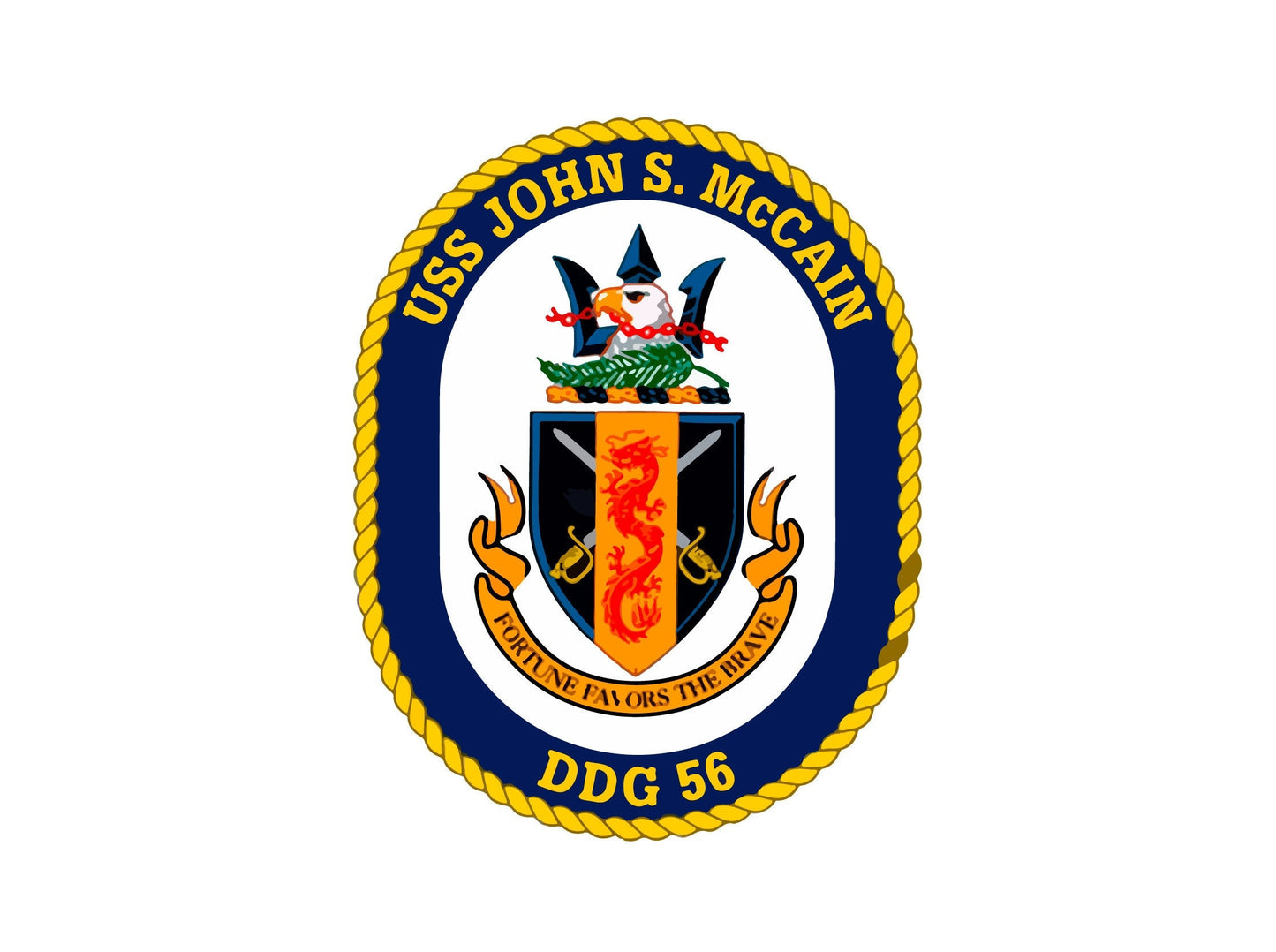 USS John S. McCain DDG-56 Badge Sticker Decal Arleigh Burke Class Destroyer Car Sticker Bumper Sticker for Car Emblem