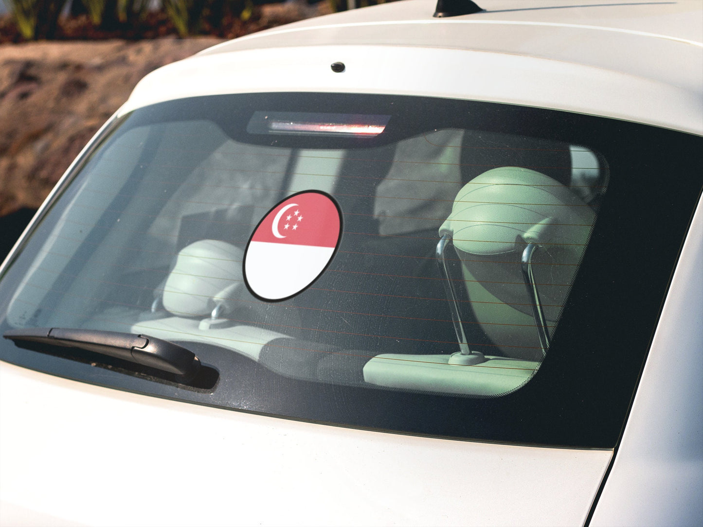Singapore Flag Circle Sticker Decal