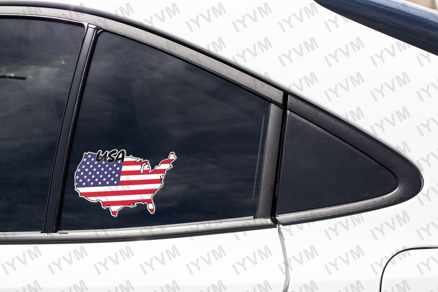 USA Map Flag Sticker Decal / United States of America / In God We Trust / Washington DC / American