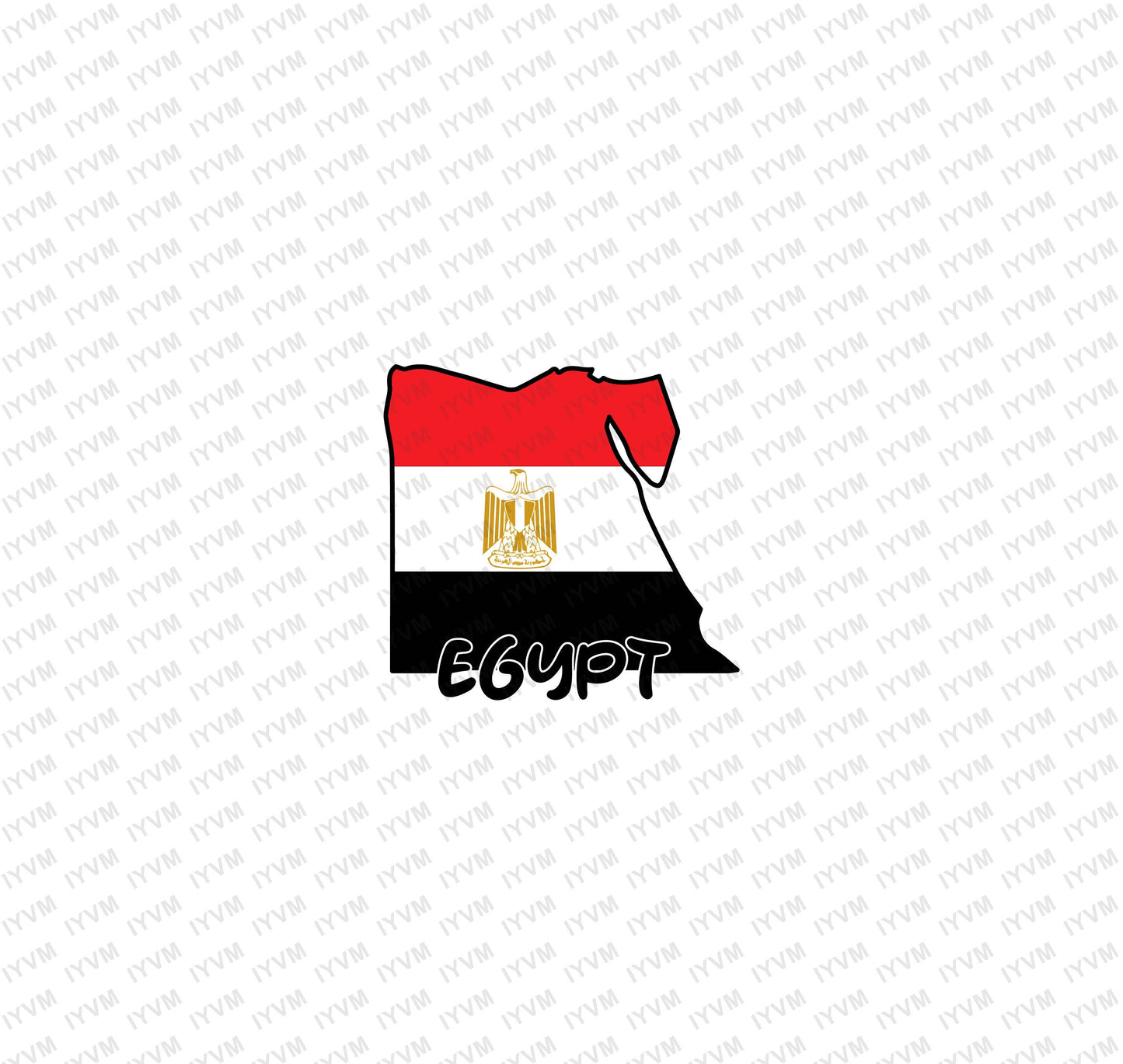 Egypt Map Iron On Heat Transfer Vinyl HTV / Arab Republic of Egypt / Cairo / Egyptian