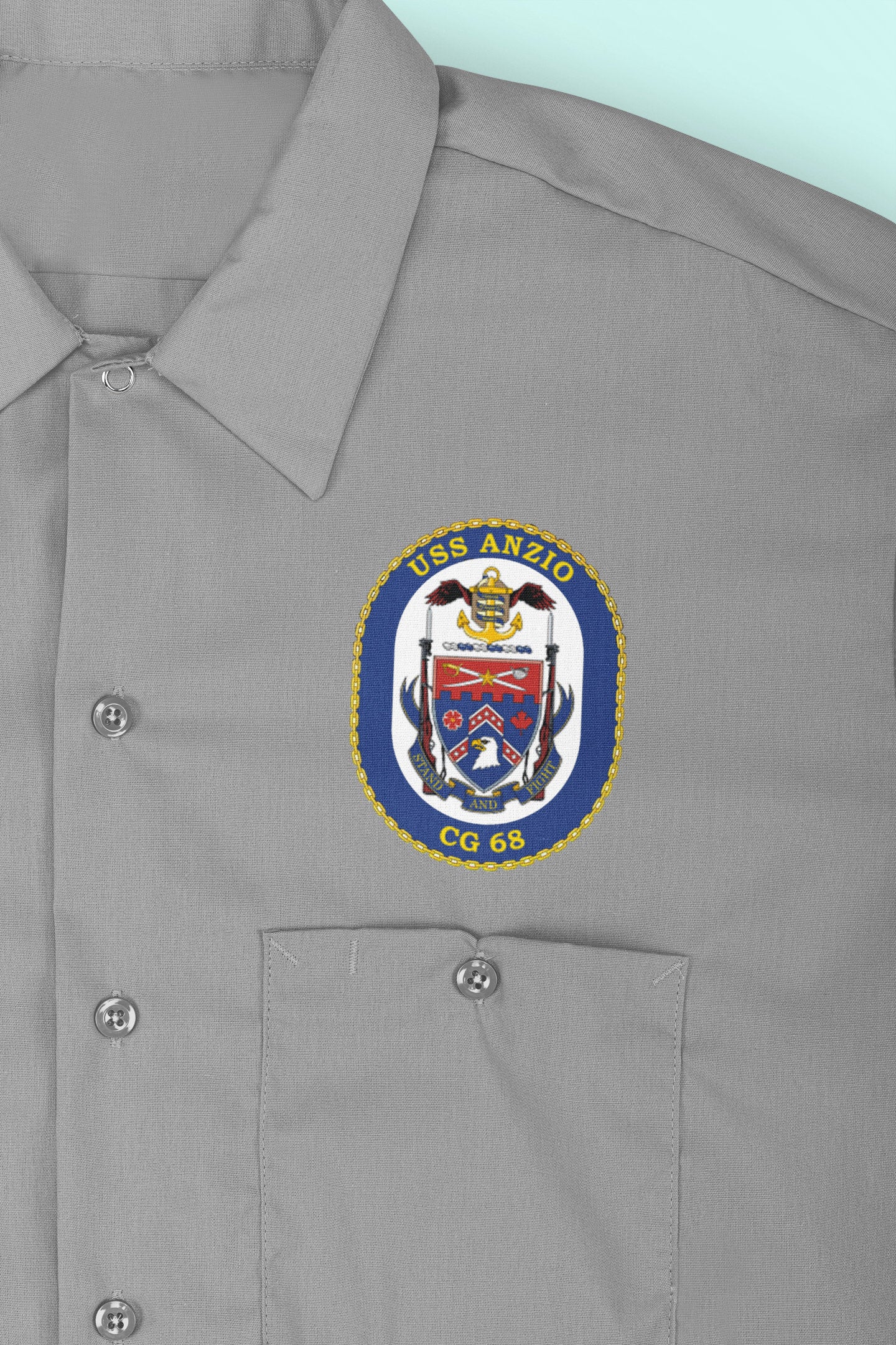 USS Anzio CG-68 Badge Iron On Heat Transfer Vinyl HTV Ticonderoga Class Cruiser