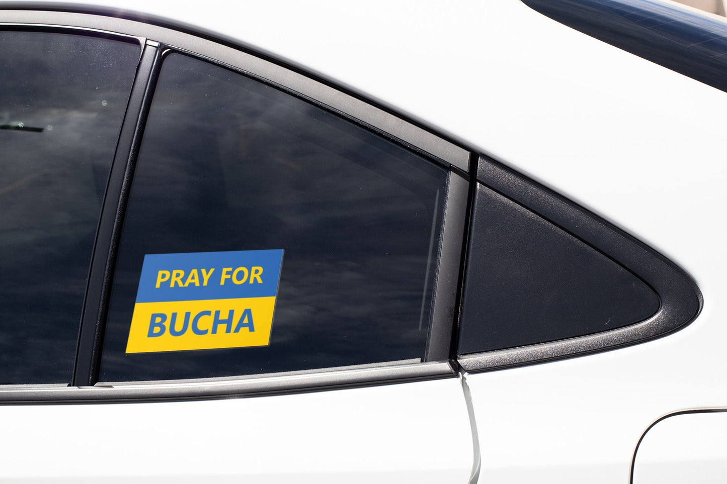 Pray for Bucha Sticker Decal Volodymyr Zelensky Glory to Ukraine I Stand with Ukraine Anti War No to War Pray for Ukraine Slava Ukraini!