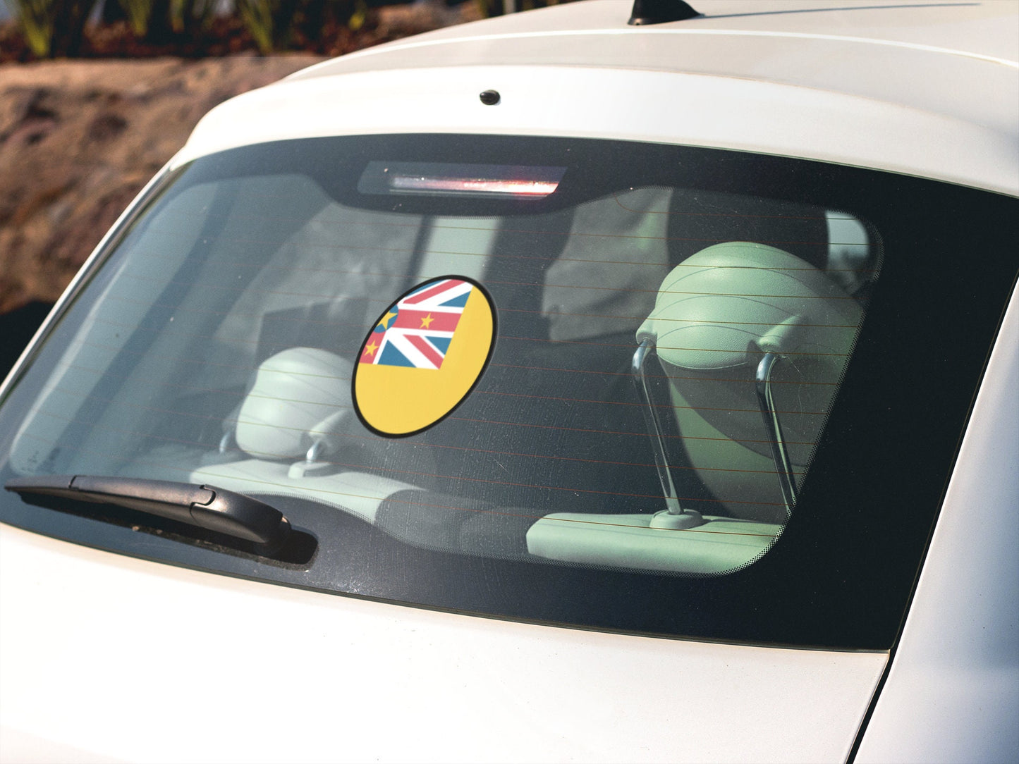 Niue Flag Circle Sticker Decal