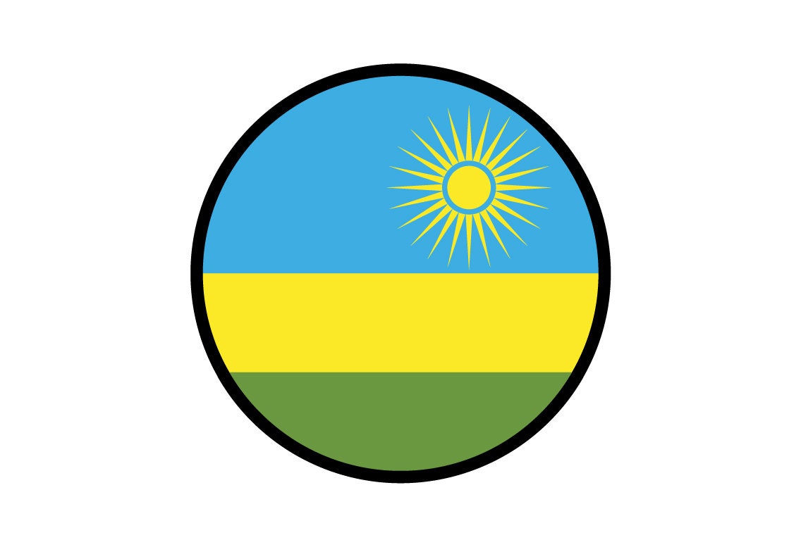 Rwanda Flag Circle Sticker Decal