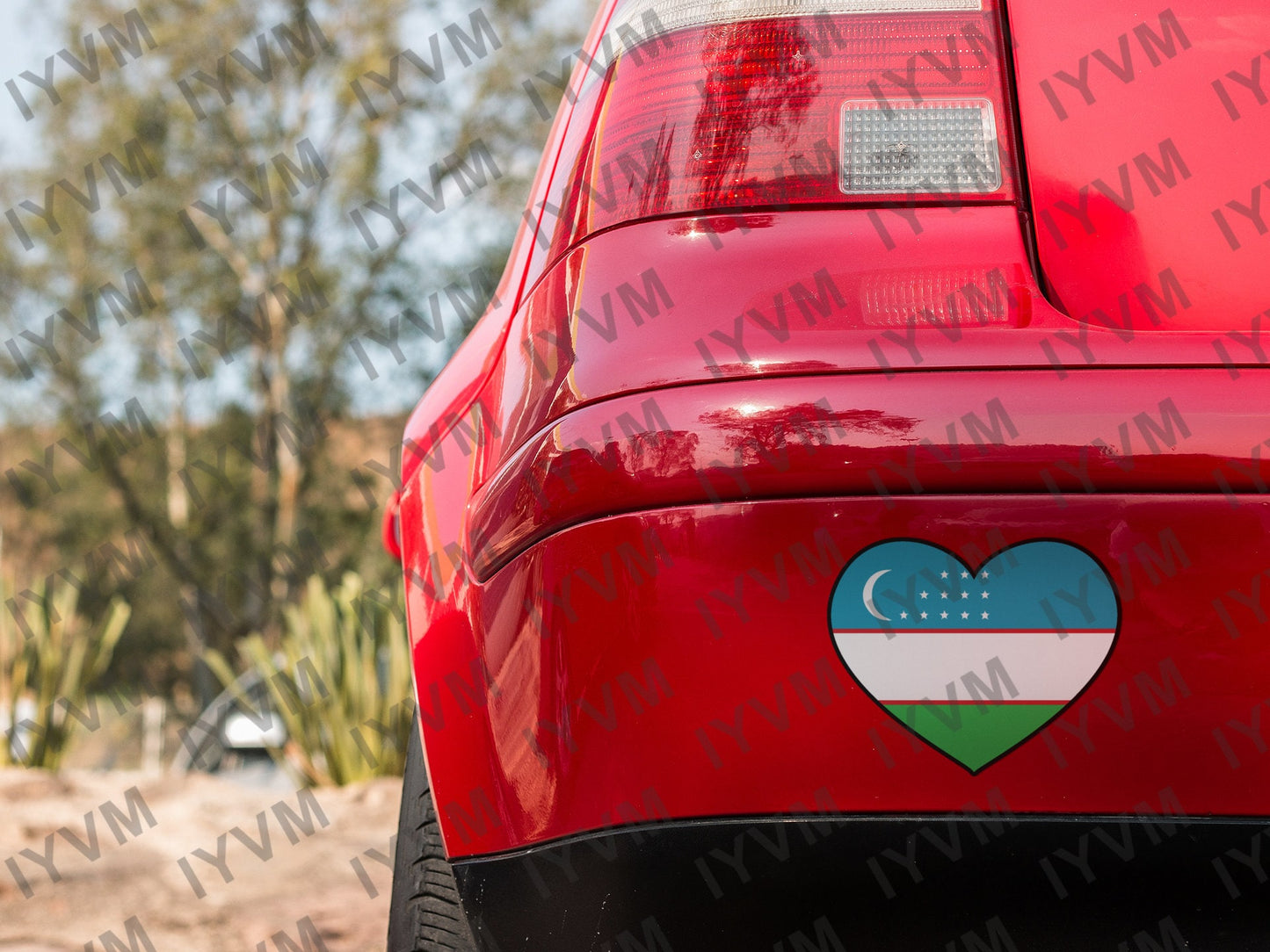 Uzbekistan Flag Heart Sticker Decal / Republic of Uzbekistan / Tashkent / Uzbek / Uzbekistani