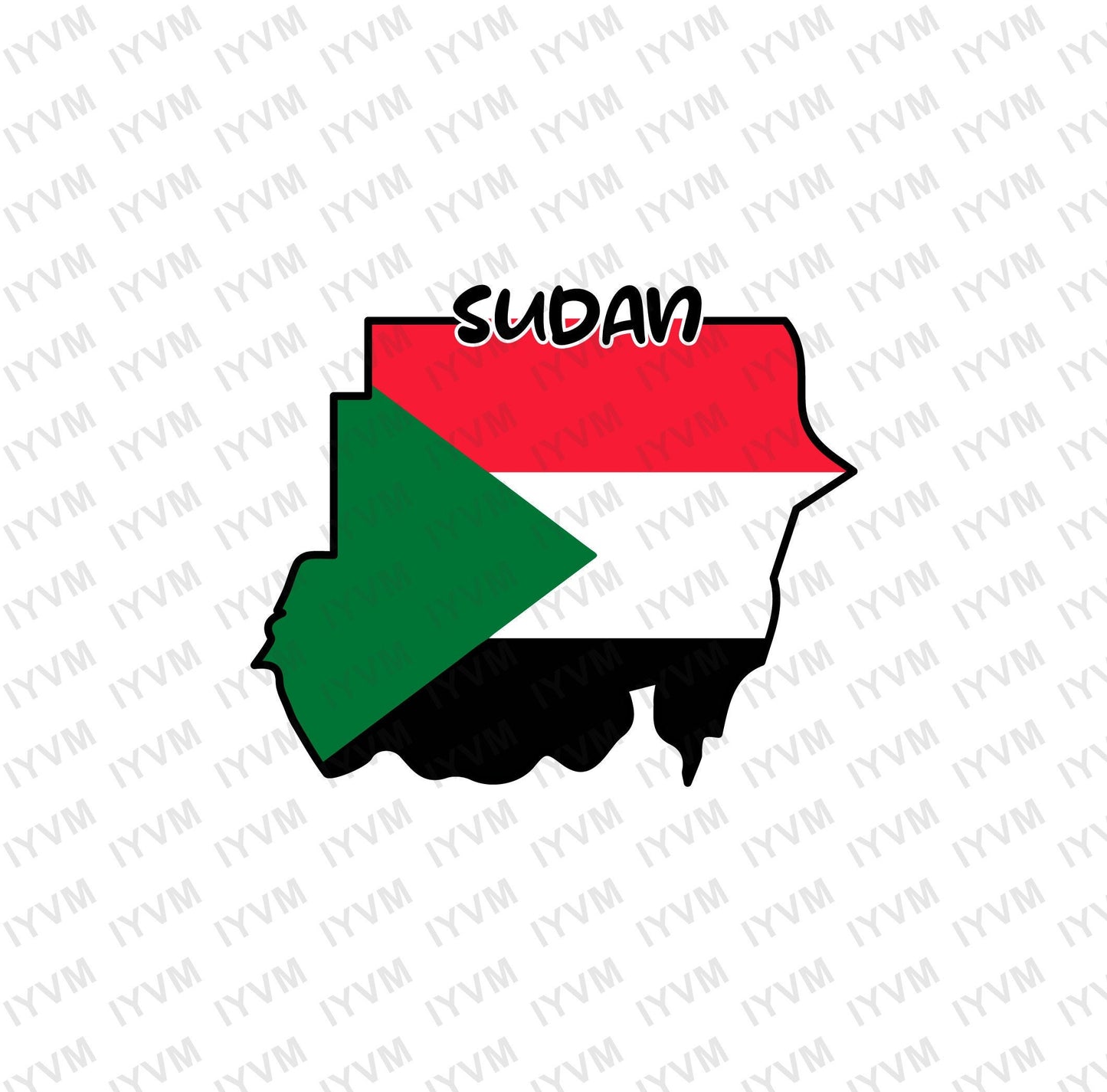 Sudan Map Iron On Heat Transfer Vinyl HTV / Republic of the Sudan / North Sudan / Khartoum / Omdurman / Sudanese