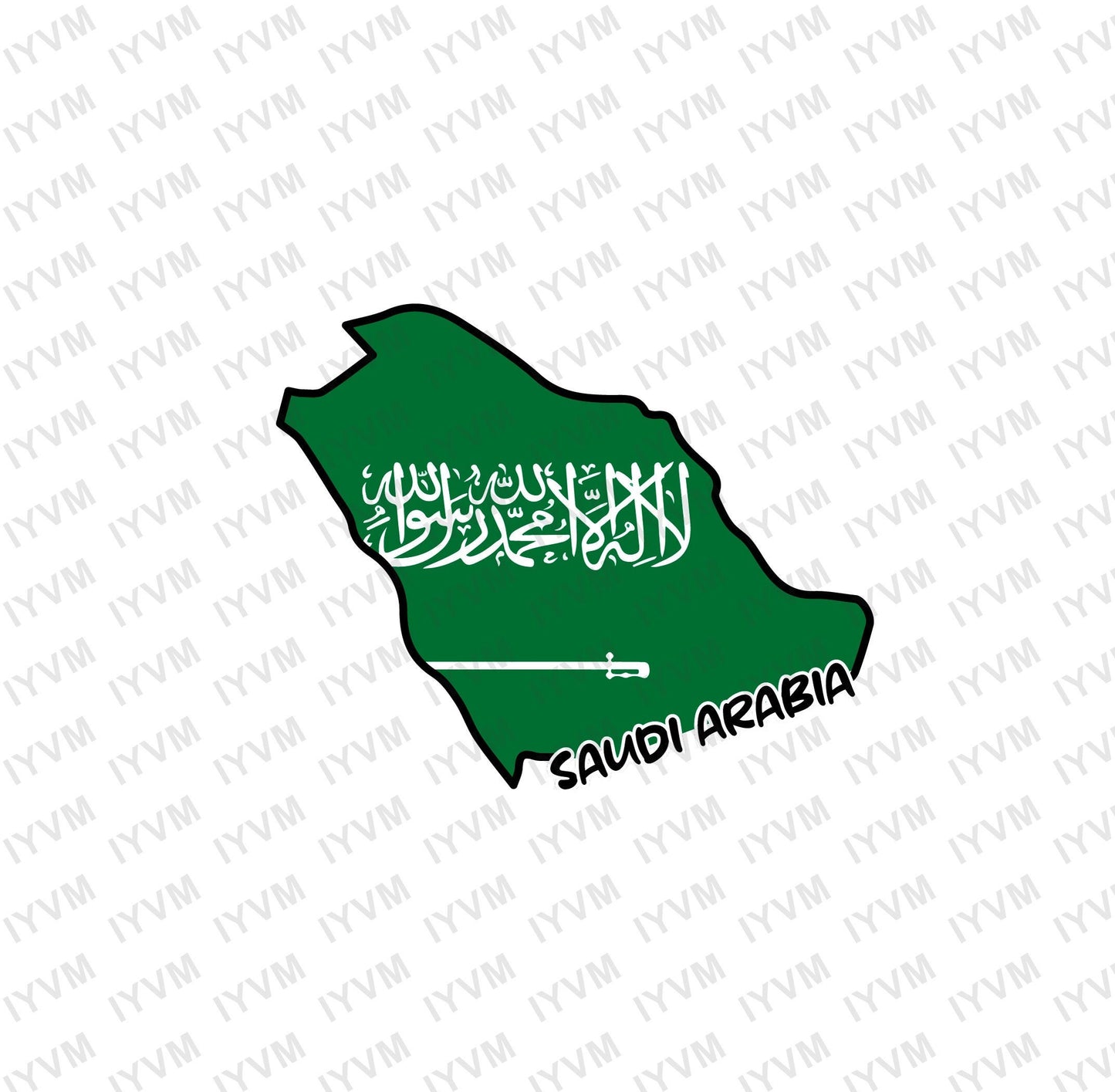 Saudi Arabia Map Iron On Heat Transfer Vinyl HTV / Kingdom of Saudi Arabia / Riyadh / Saudi Arabian