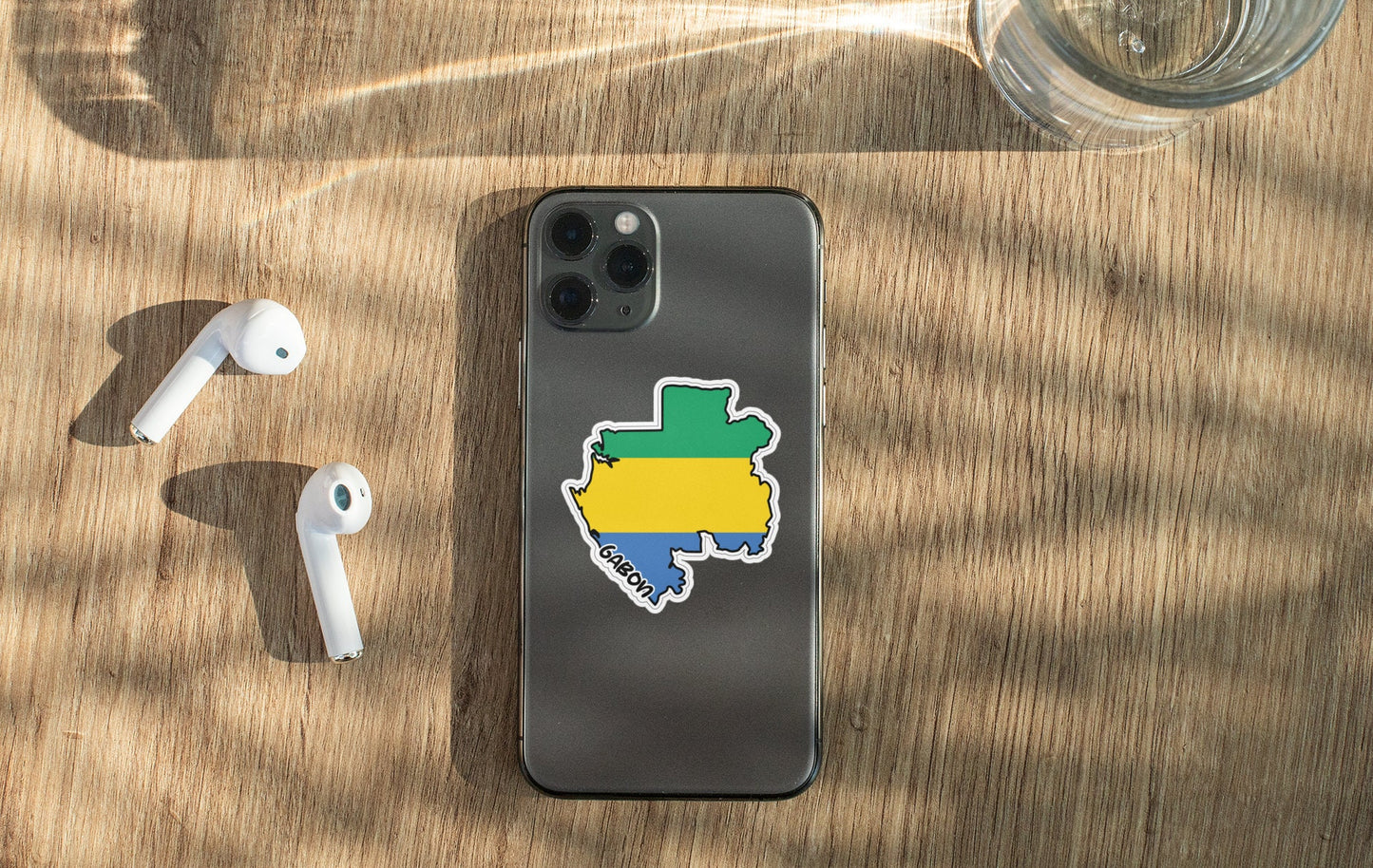 Gabon Map Flag Sticker Decal