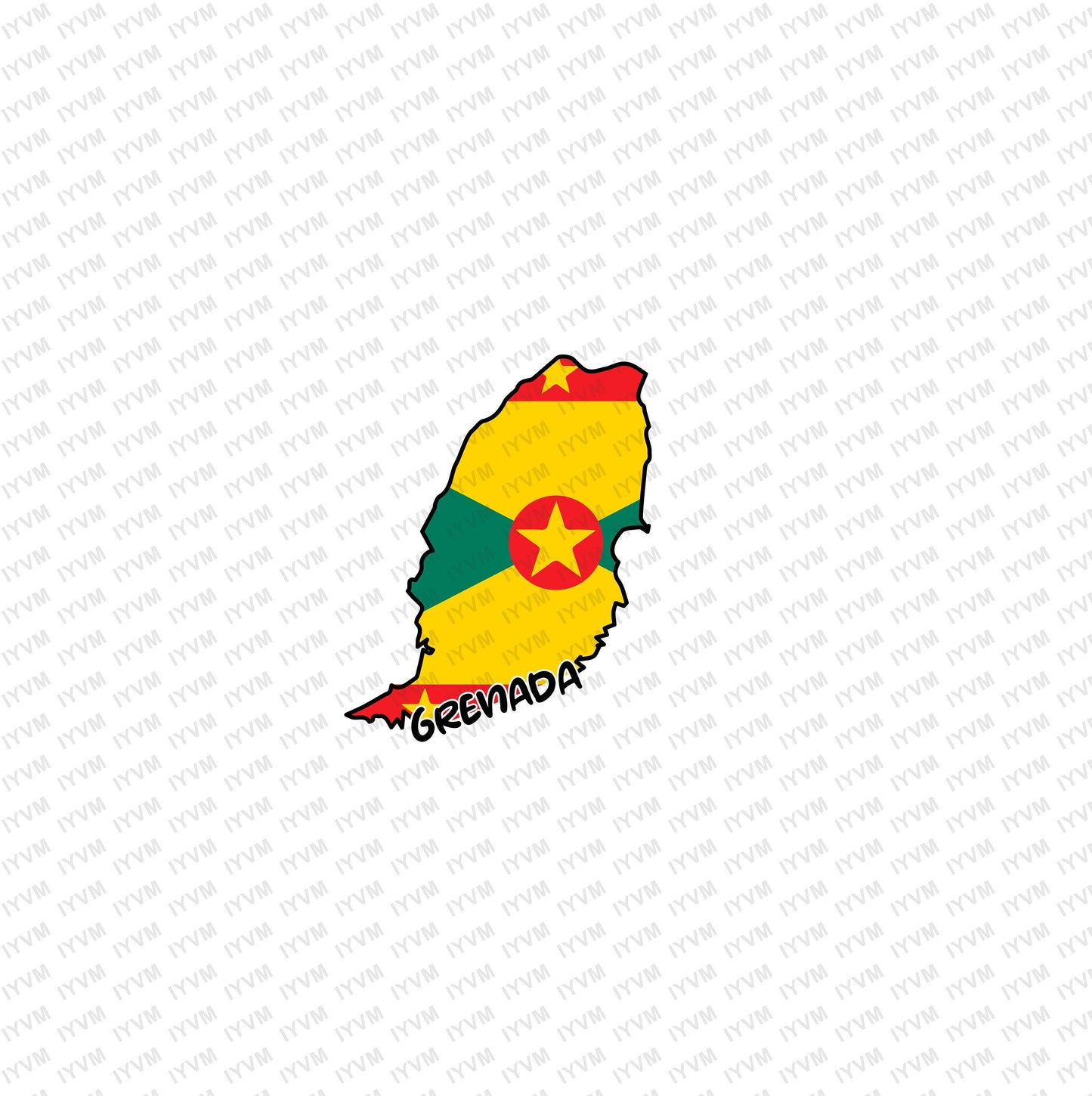 Grenada Map Flag Iron On Heat Transfer Vinyl HTV Gwenad Grenadian Creole French Ever Conscious of God We Aspire, Build and Advance as One