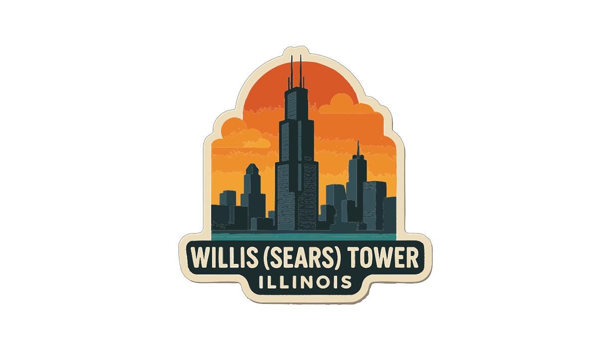 Willis Sears Tower Illinois Iron On Heat Transfer Vinyl HTV Die-Cut Symbolic