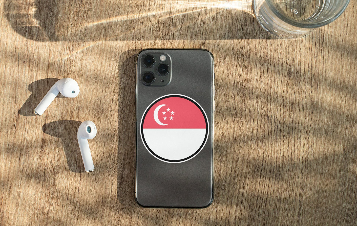Singapore Flag Circle Sticker Decal