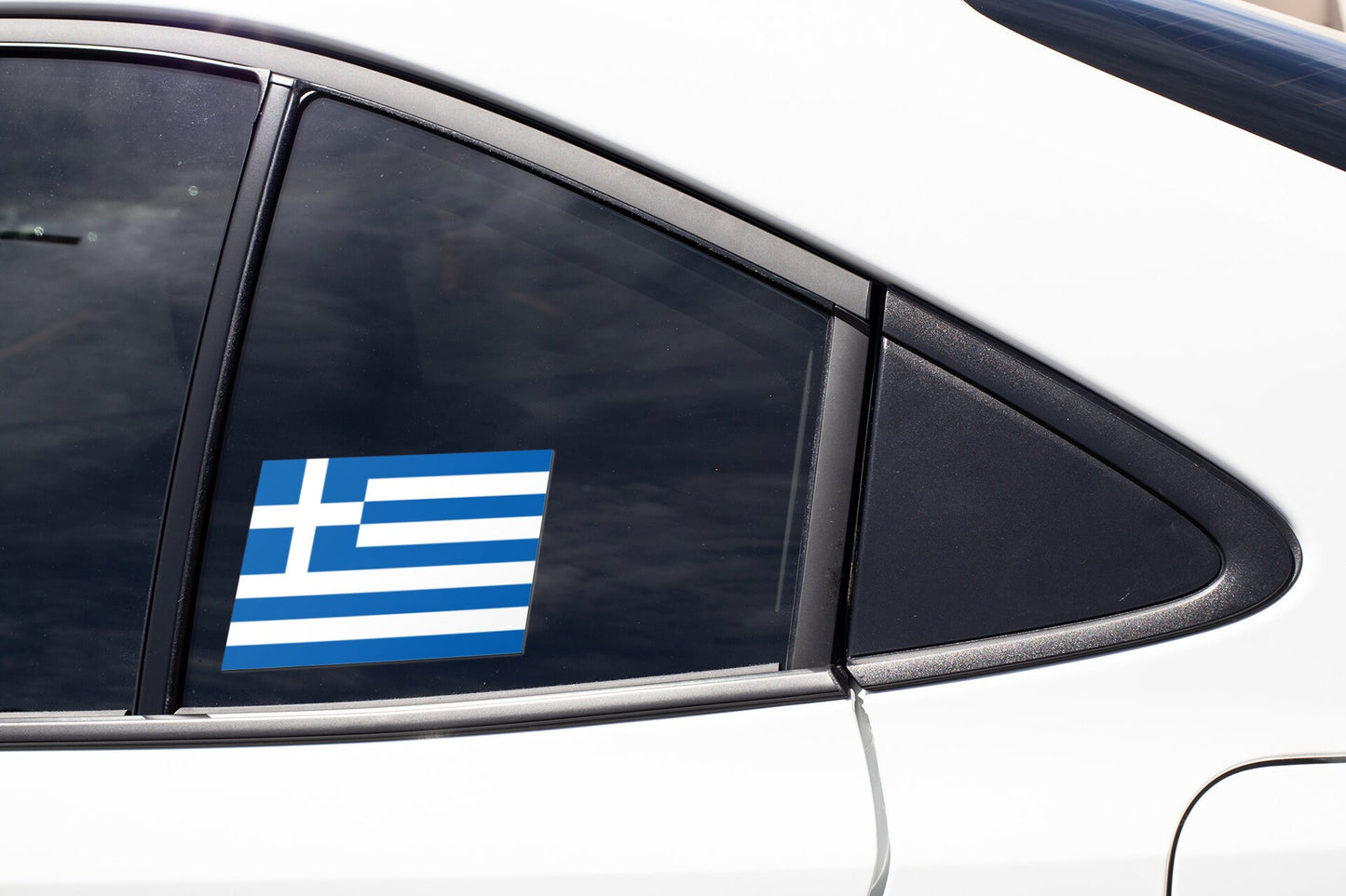 Greece Flag Sticker Decal / Hellenic Republic / Ελληνική Δημοκρατία / Ελευθερία ή Θάνατος Elefthería í Thánatos / Athens