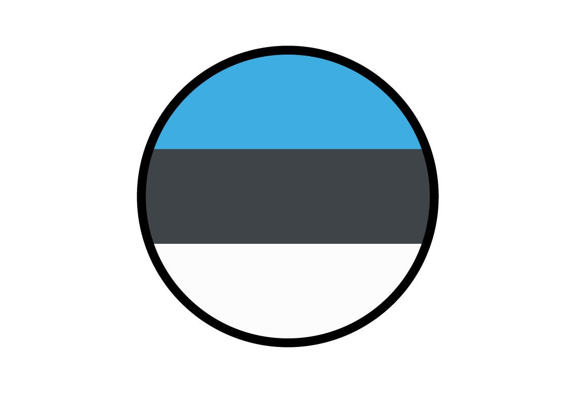 Estonia Flag Circle Sticker Decal