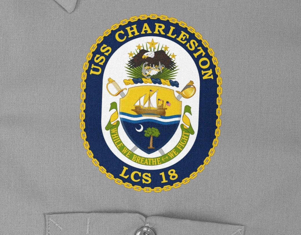 USS Charleston LCS-18 Badge Iron On Heat Transfer Vinyl HTV Independence Class Littoral combat ship