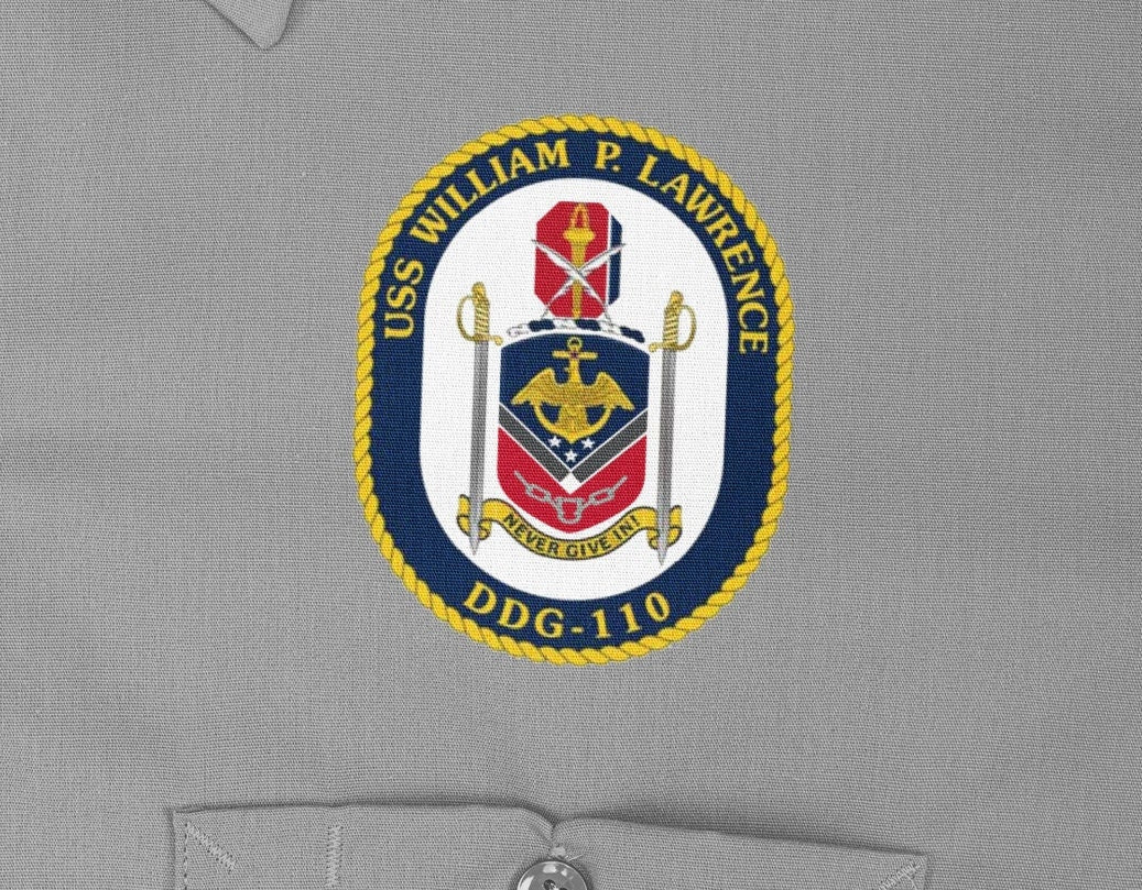USS William P. Lawrence DDG-110 Badge Iron On Heat Transfer Vinyl HTV Arleigh Burke Class Destroyer