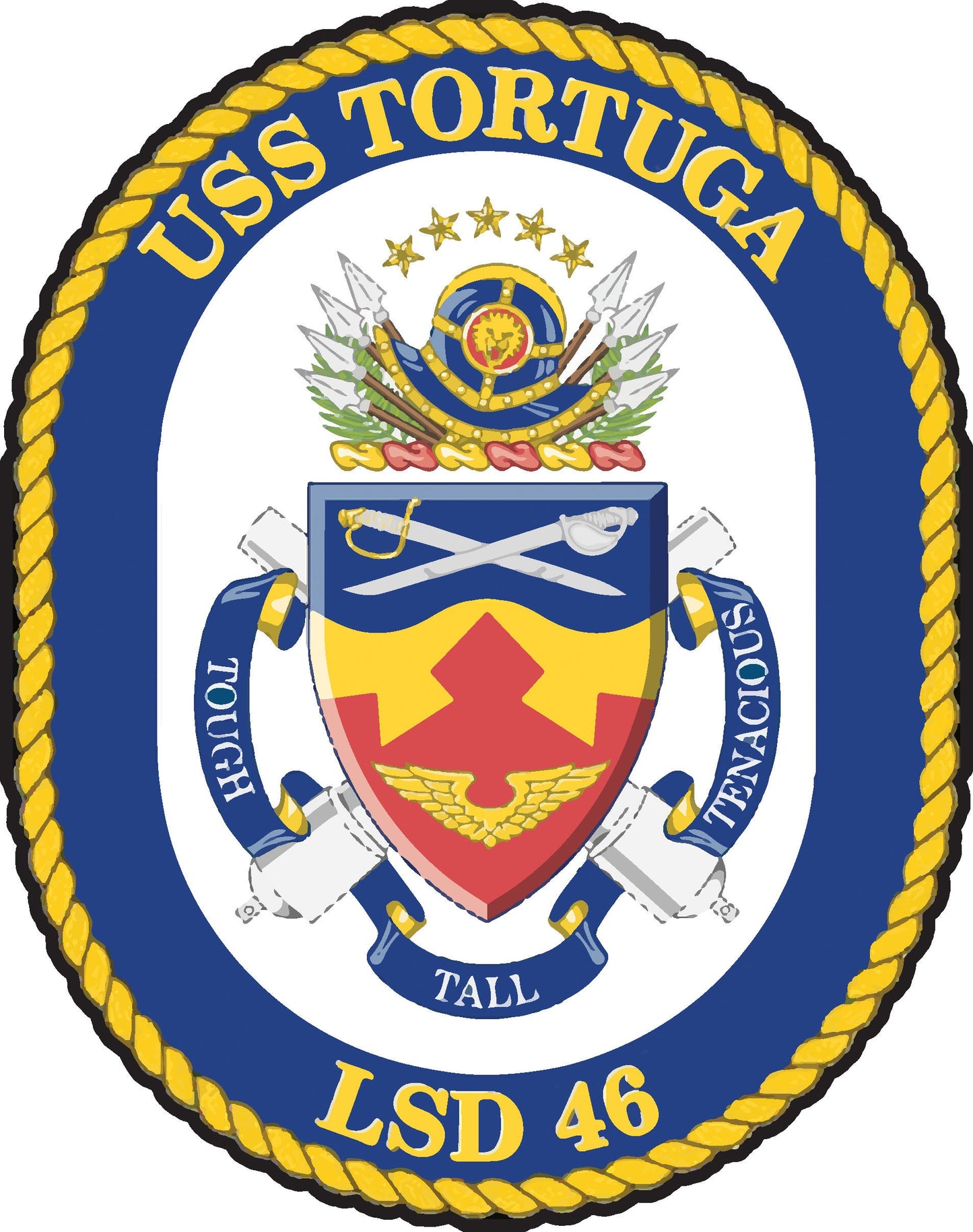 USS Tortuga LSD-46 Badge Iron On Heat Transfer Vinyl HTV Whidbey Island Class Dock Landing Ship