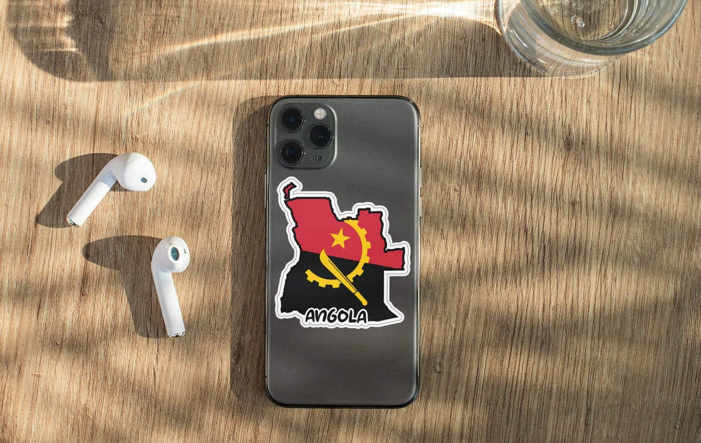 Angola Map Flag Sticker Decal