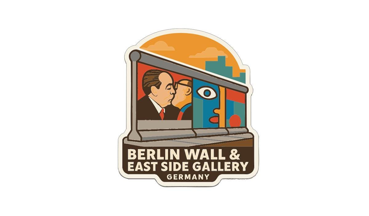 Berlin Wall & East Side Gallery Germany Iron On Heat Transfer Vinyl HTV Symbolic
