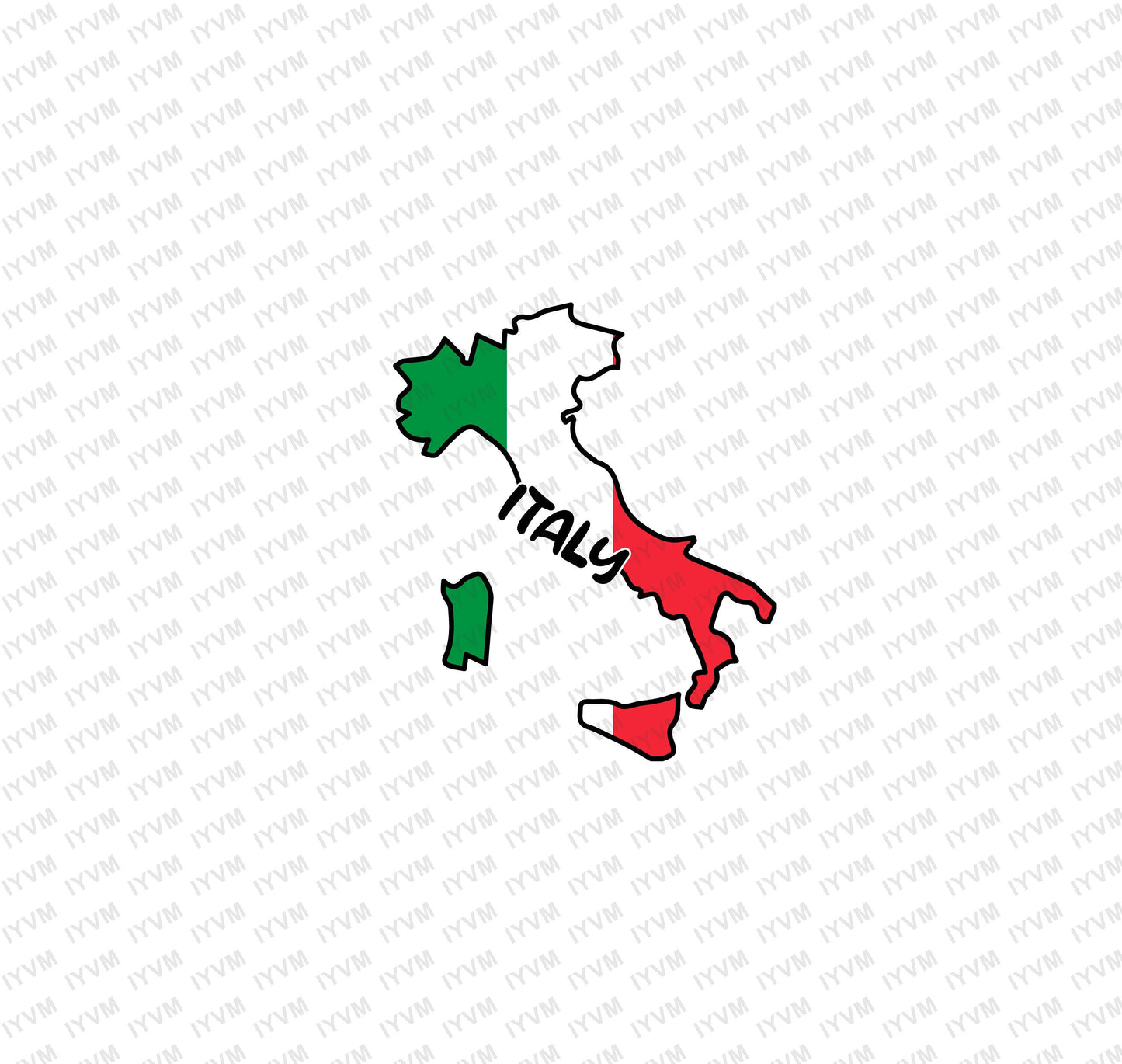 Italy Map Iron On Heat Transfer Vinyl HTV / Italian Republic / Republic of Italy / Rome /