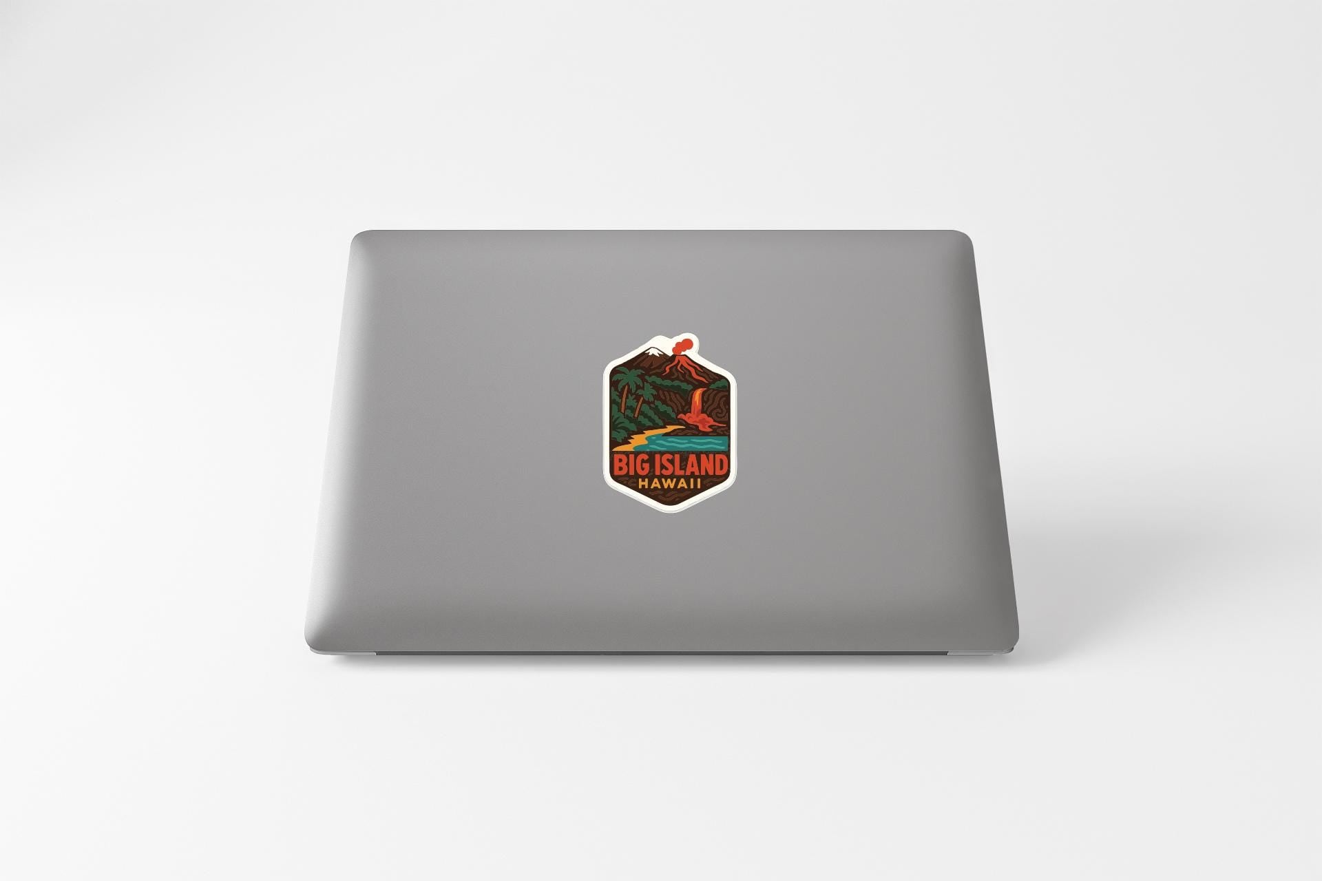 A sticker on the back of a laptop computer.