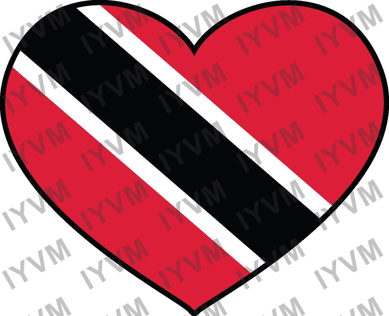 Trinidad and Tobago Flag Heart Sticker Decal / Together We Aspire, Together We Achieve / Port of Spain / Trinbagonian / Trini