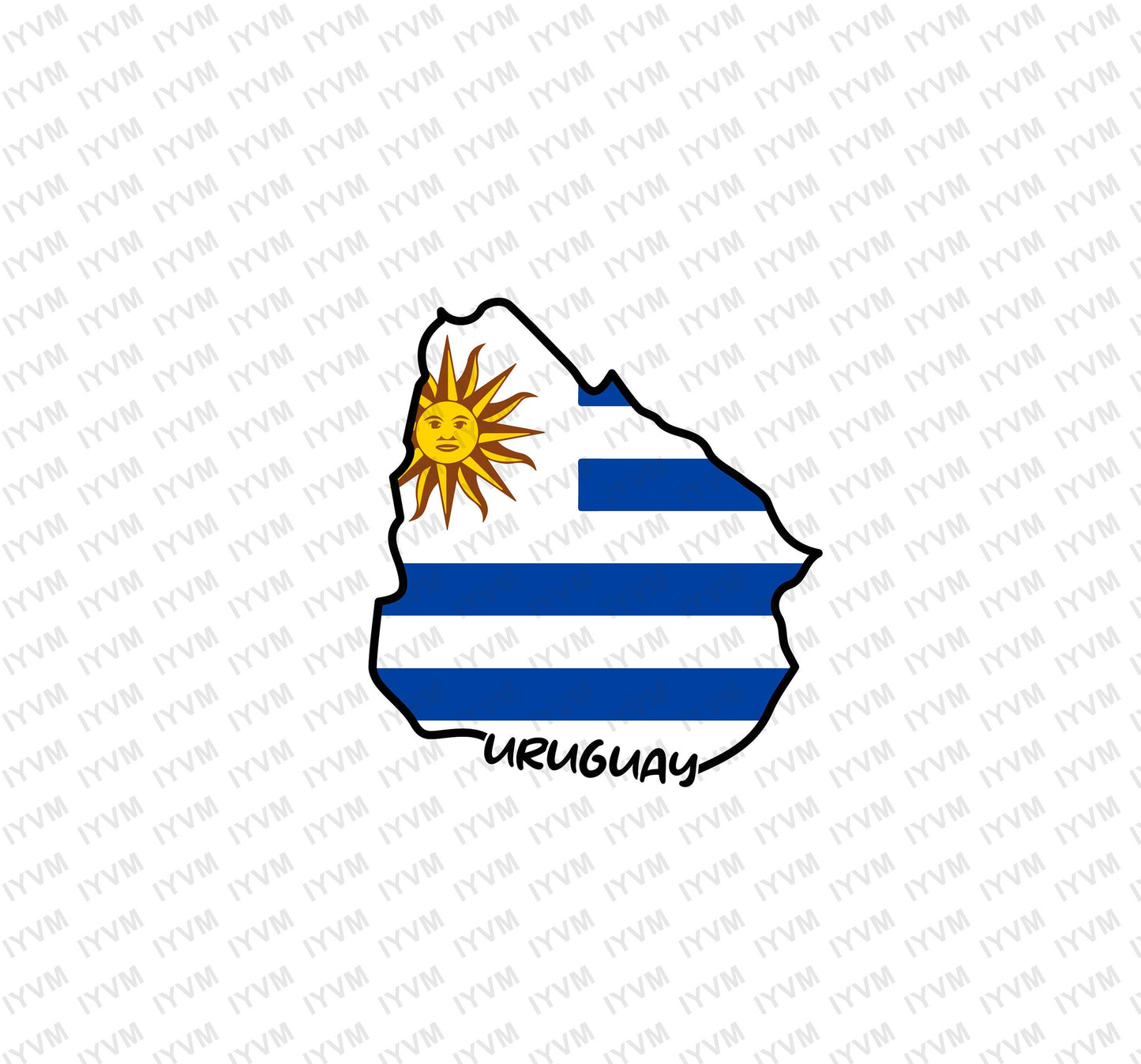 Uruguay Map Iron On Heat Transfer Vinyl HTV / Oriental Republic of the Uruguay / Libertad o Muerte / Montevideo / Uruguayan / Portuguese
