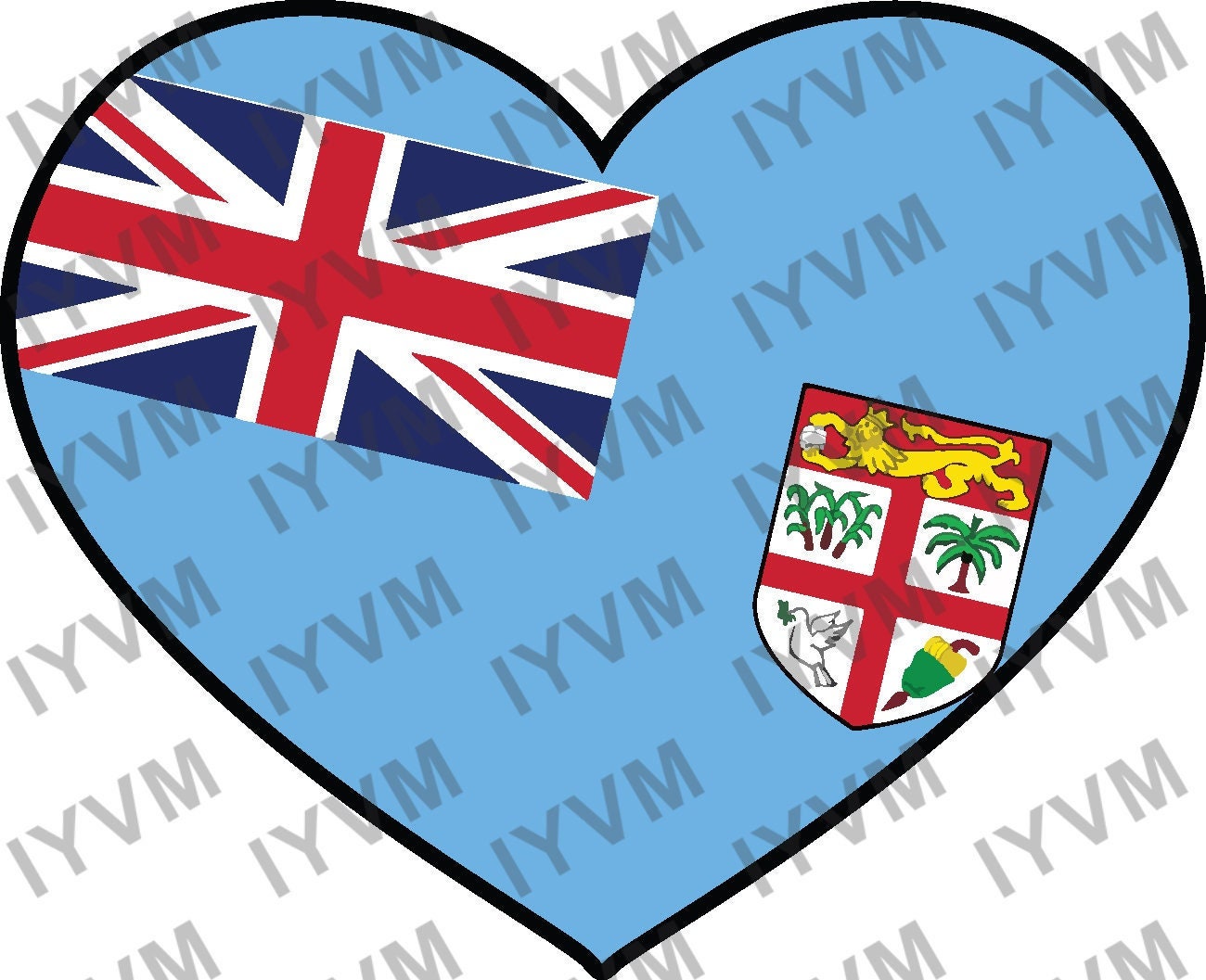 Fiji Flag Sticker Decal / Republic of Fiji / Rerevaka na Kalou ka Doka na Tui / Suva / Fijian