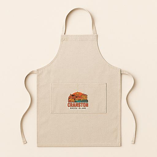 A beige apricot with a graphic of a building and the text "Charton Rhode Island" printed on it.