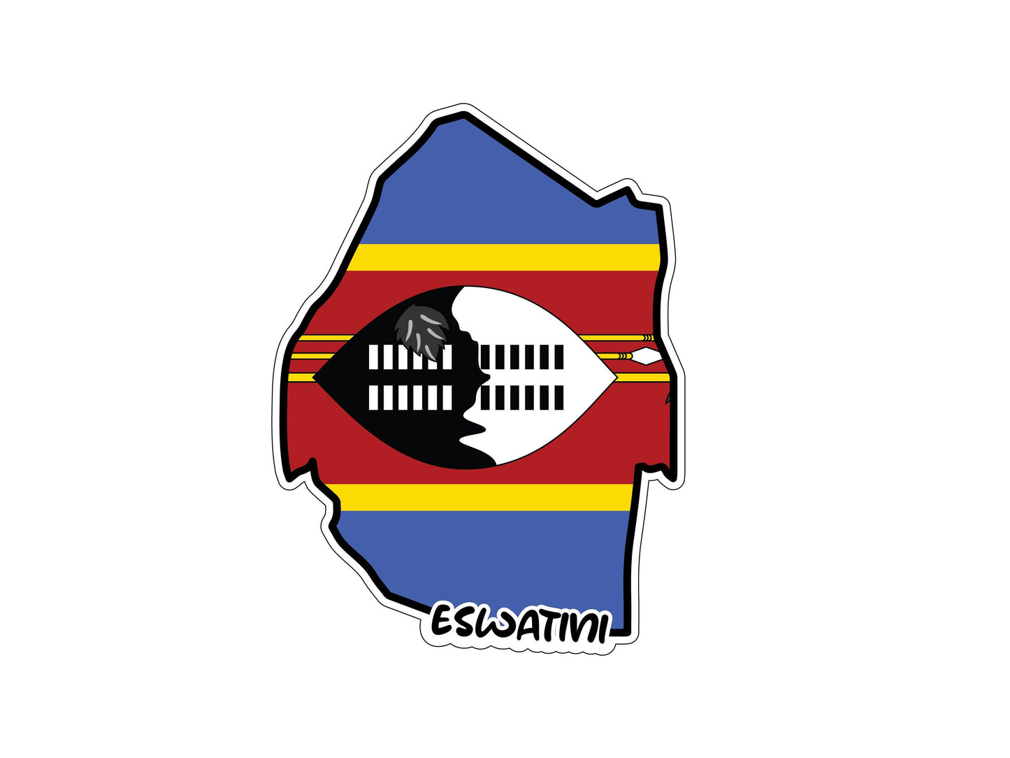 Eswatini Map Flag Sticker Decal