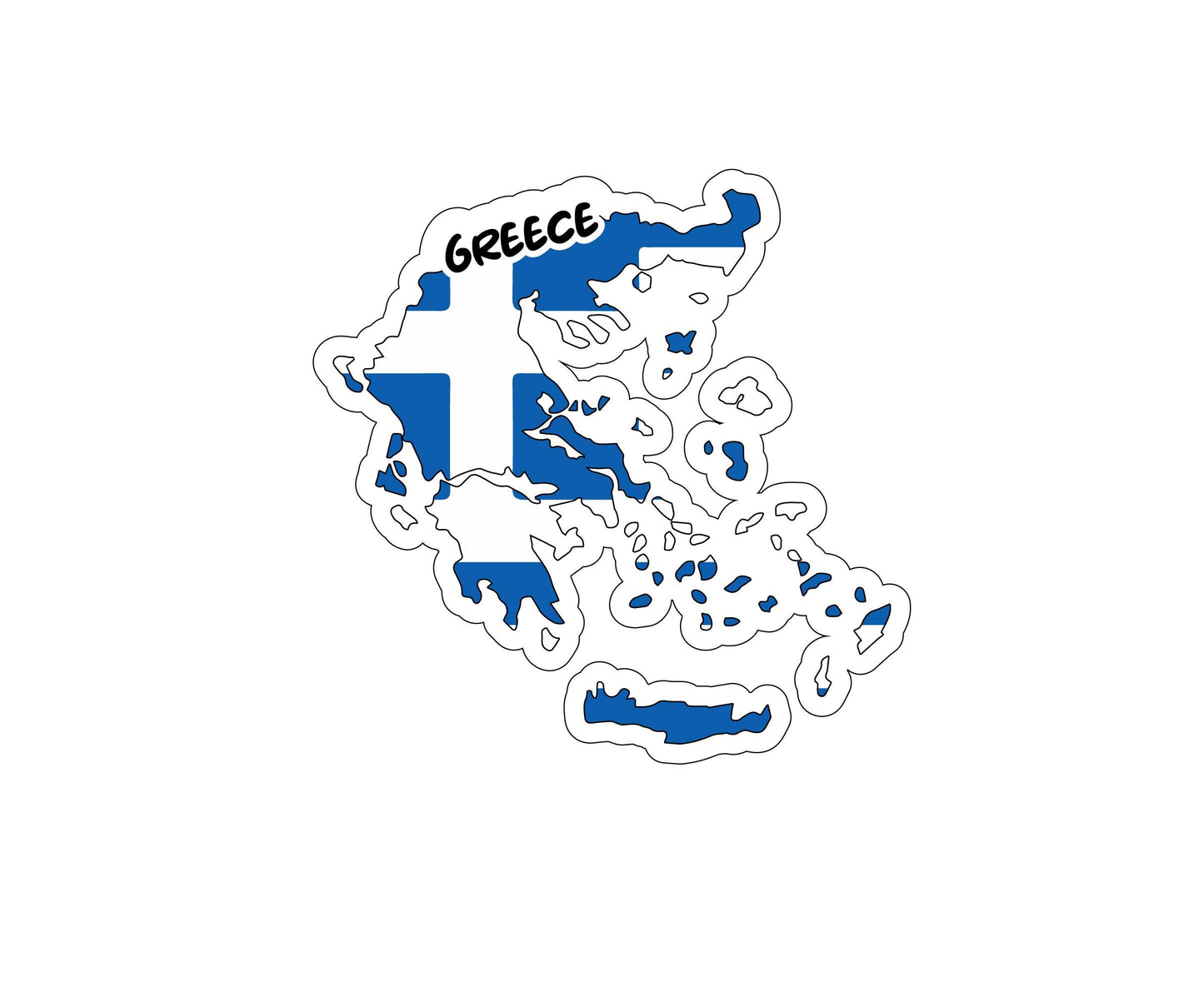 Greece Map Flag Sticker Decal