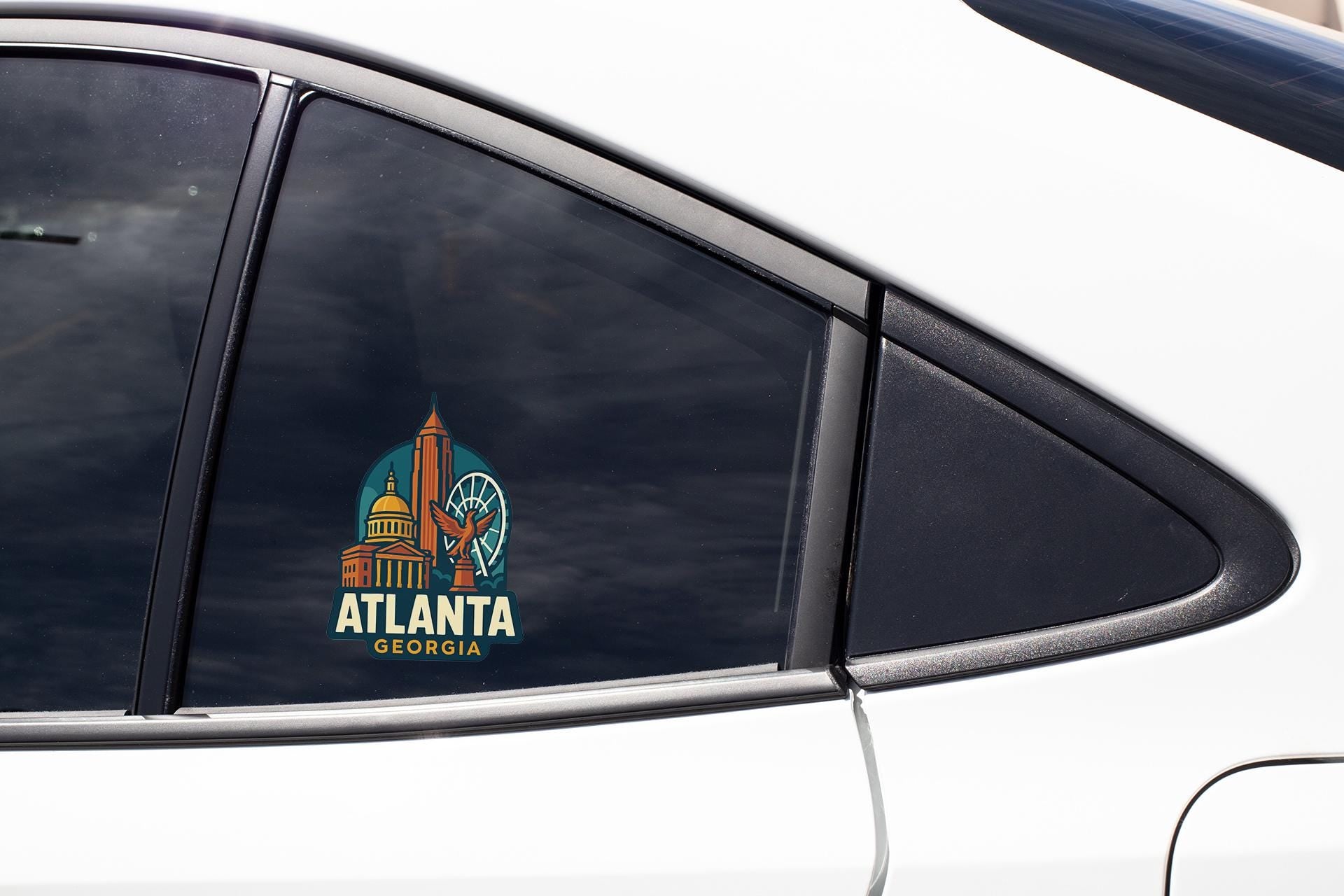 a sticker on the side of a white car
