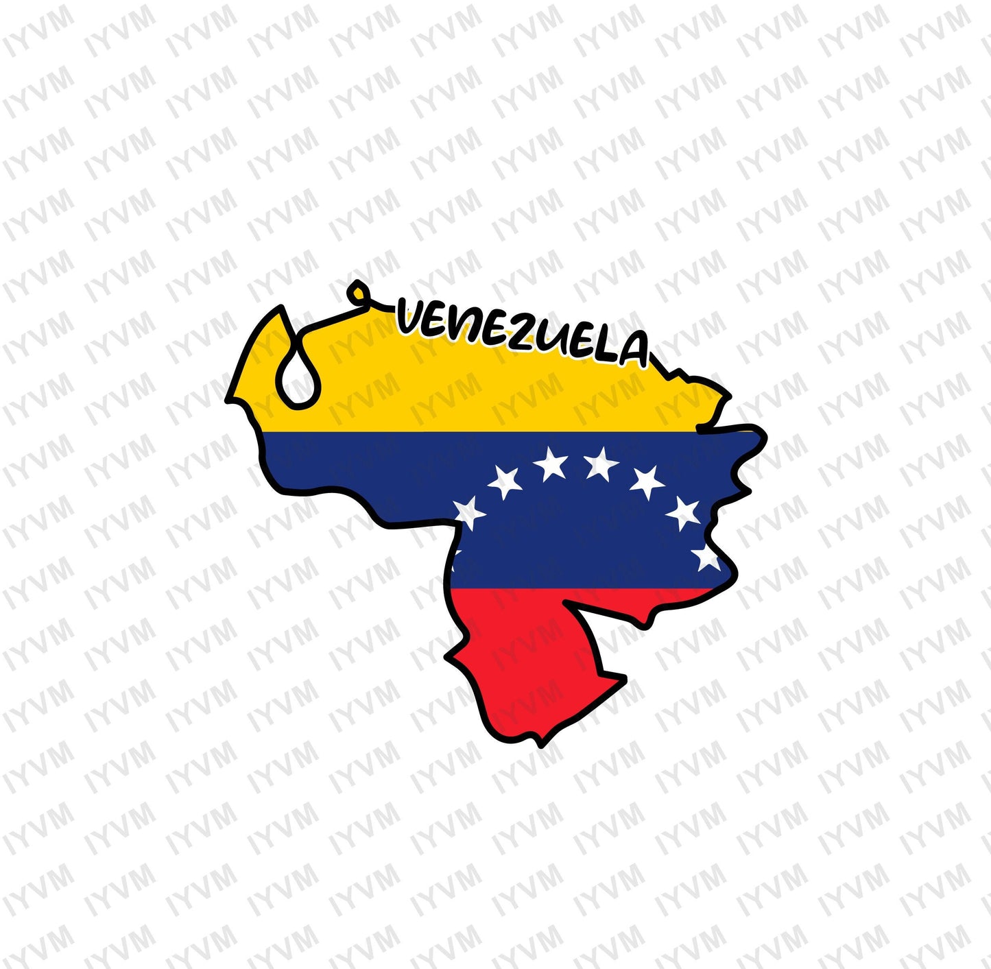 Venezuela Map Iron On Heat Transfer Vinyl HTV / Bolivarian Republic of Venezuela / República Bolivariana de Venezuela / Caracas / Venezuelan