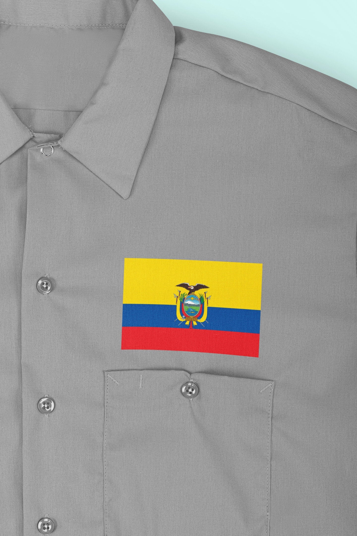 Ecuador Flag Iron On Heat Transfer Vinyl HTV / Republic of Ecuador / Dios, patria y libertad / Quito / Ecuadorian