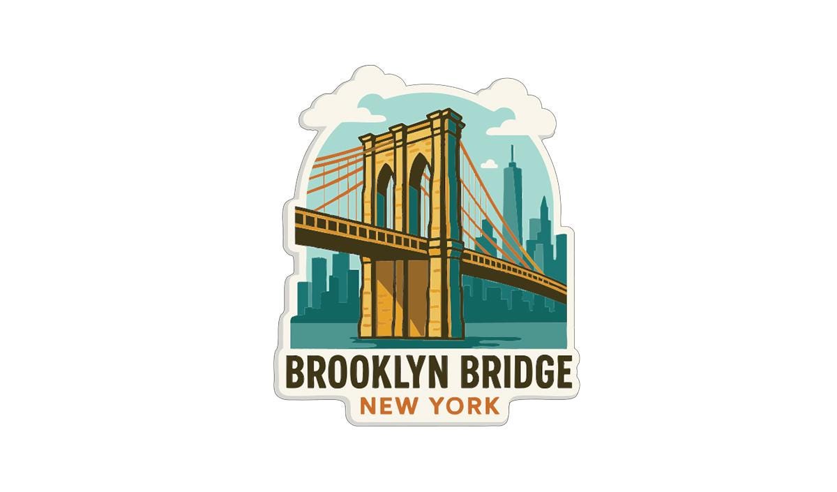 Brooklyn Bridge New York Iron On Heat Transfer Vinyl HTV Die-Cut Symbolic