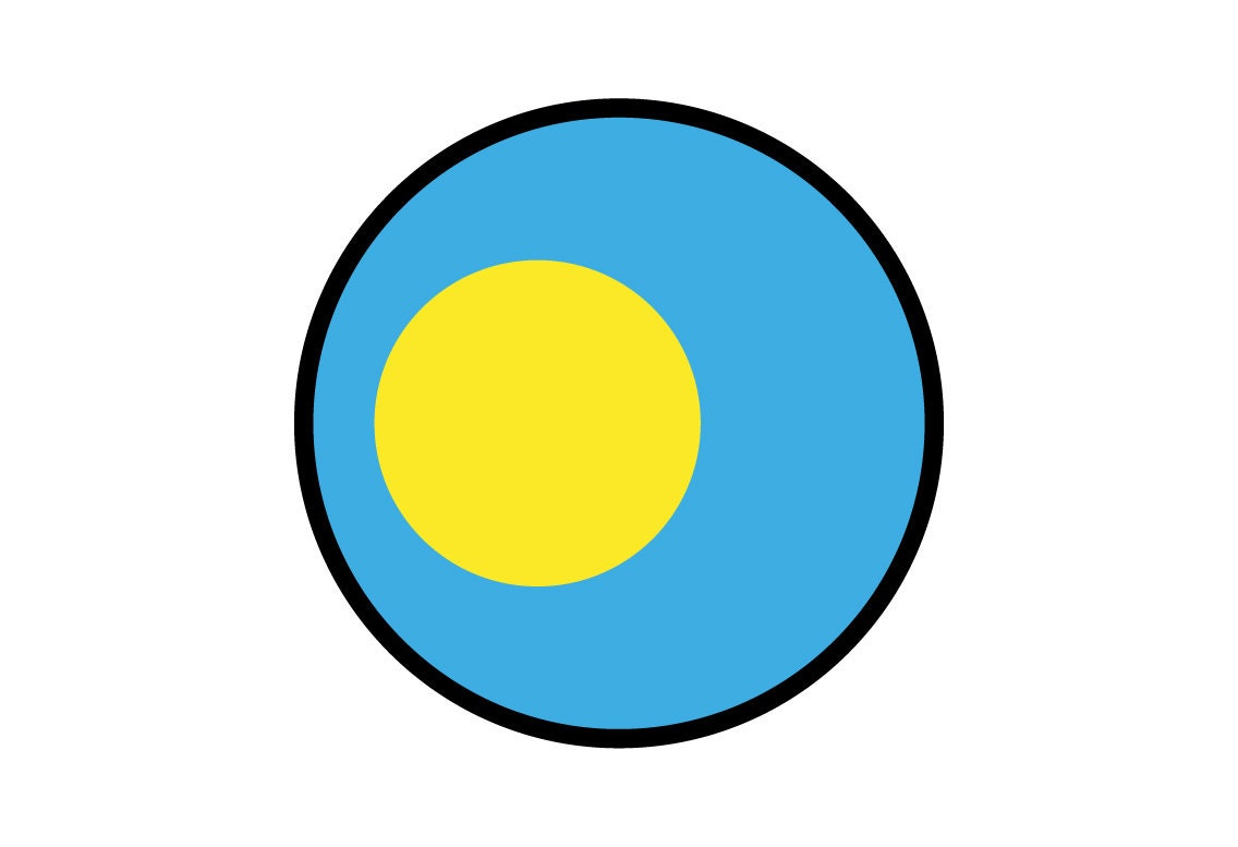 Palau Flag Circle Sticker Decal
